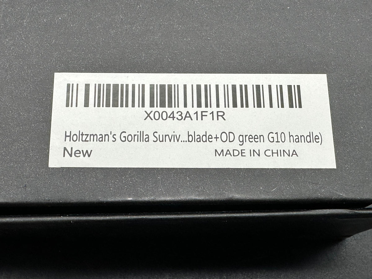 Holtzman's Gorilla Survival Folding Pocket Knife for Men with D2 Steel Blade and G10 Handle -(Black Stonewashed + OD Green)