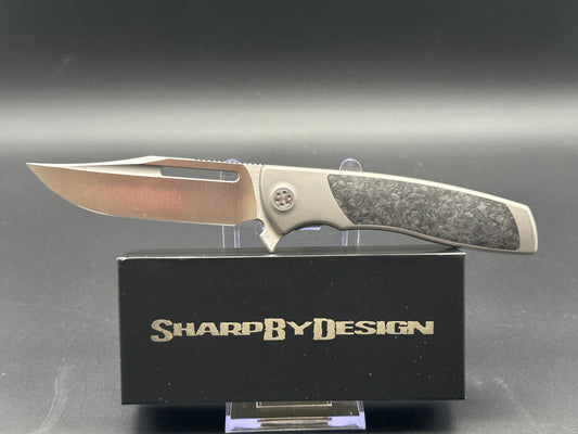 Sharp By Design Evo Typhoon Bowie Titanium/CF handle M390 blade