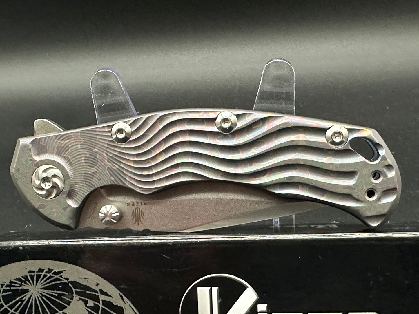 Kizer River Cat KI4456A2 S35VN Stonewash TI Spectrum Color