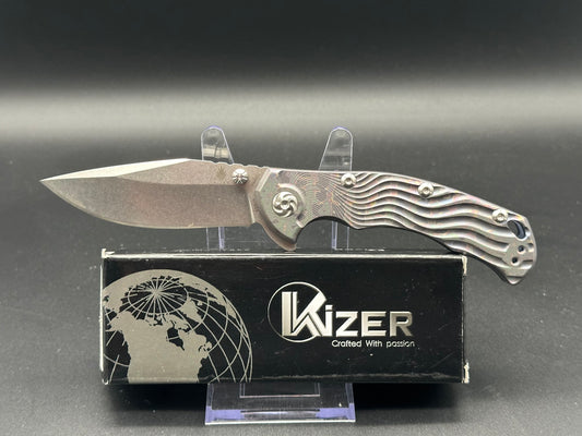 Kizer River Cat KI4456A2 S35VN Stonewash TI Spectrum Color