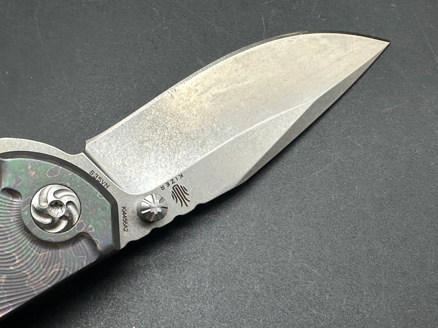 Kizer River Cat KI4456A2 S35VN Stonewash TI Spectrum Color