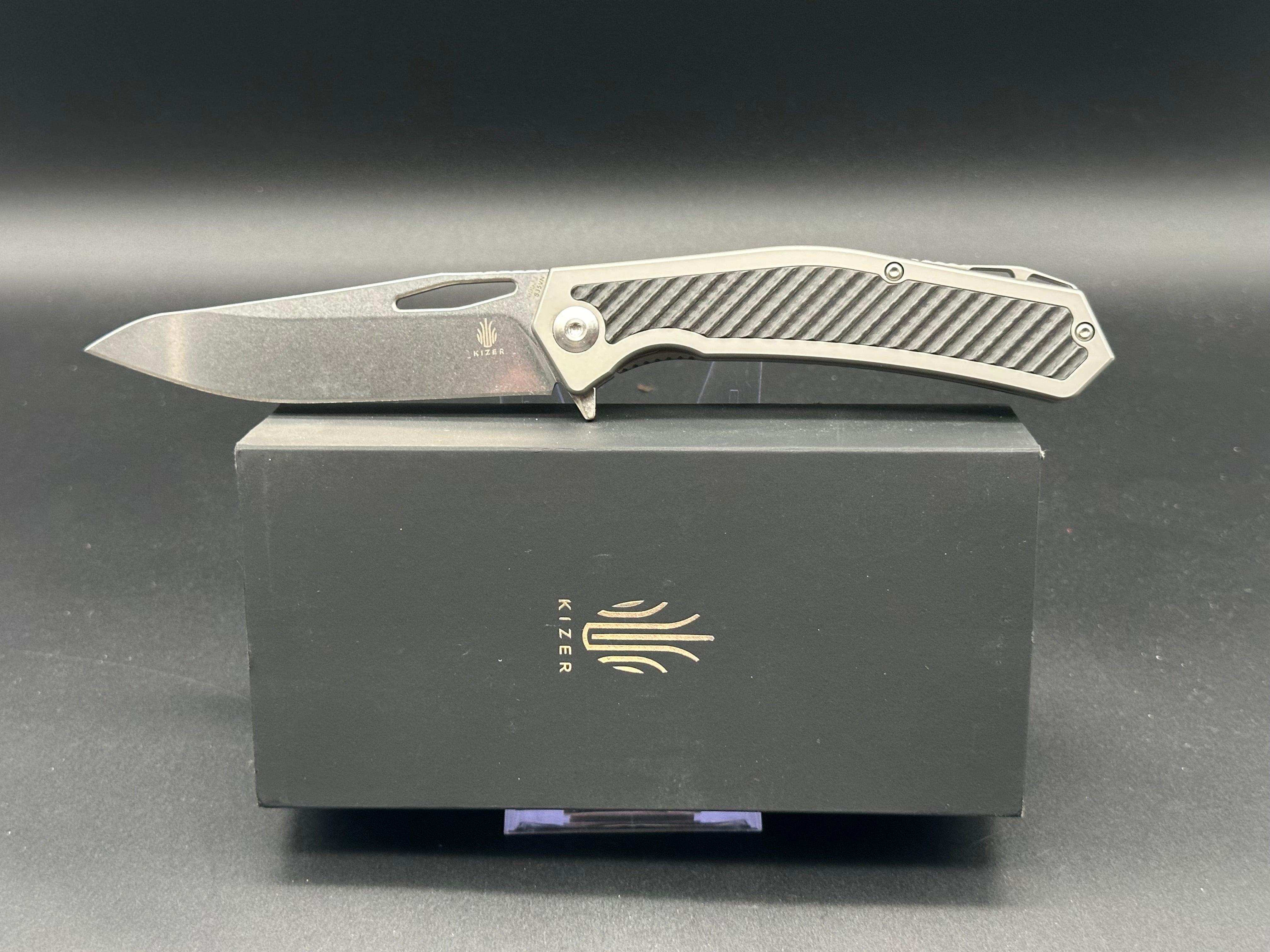 Kizer Odin Folding Knife titanium and carbon fiber