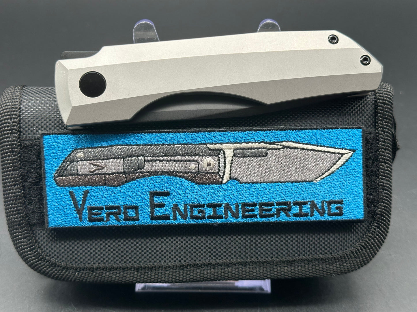 Vero Impulse (3rd Run) - #802, DLC M390 Blade, Stonewashed Ti Scales, DLC Ti Backspacer/Clip/Hardware