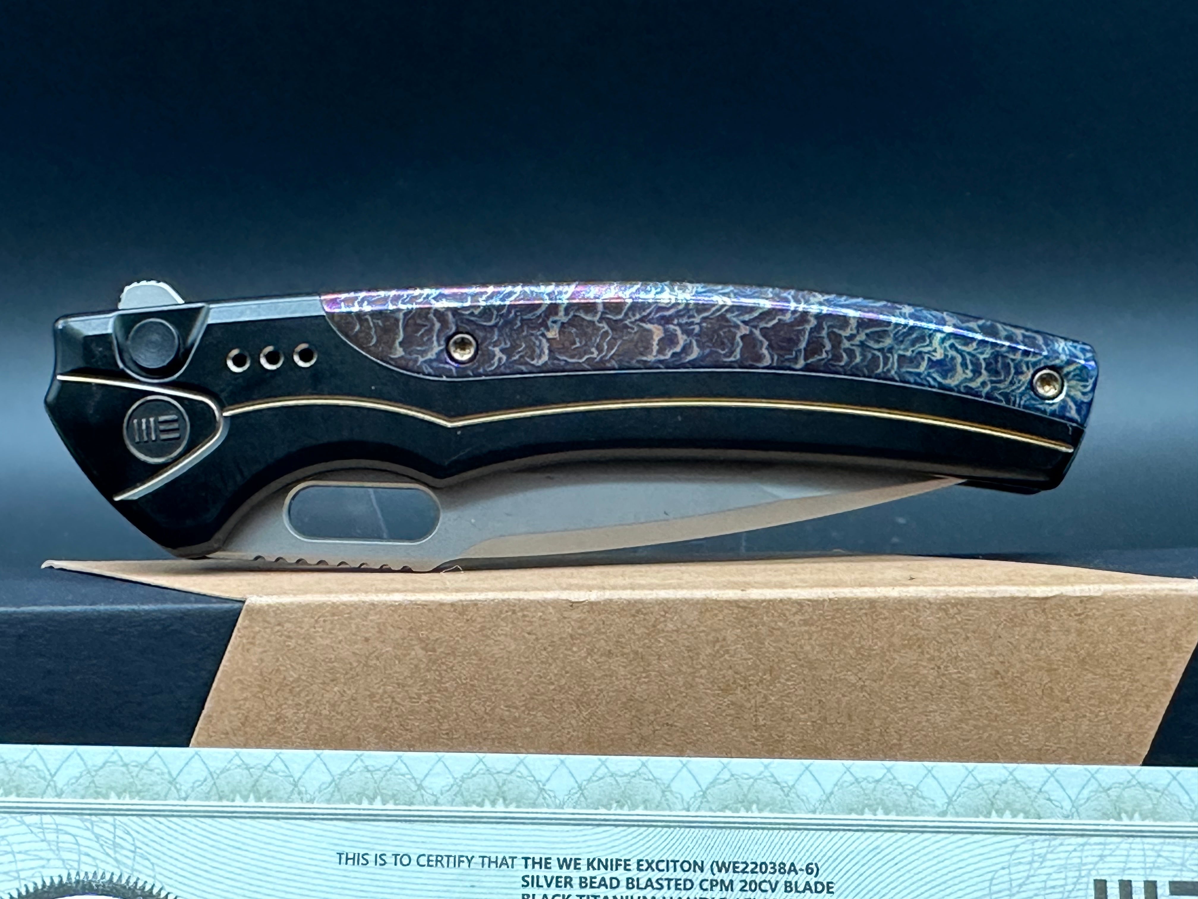 WE Knife Co. Exciton Limited Edition Bead Blasted/Flamed Titanium