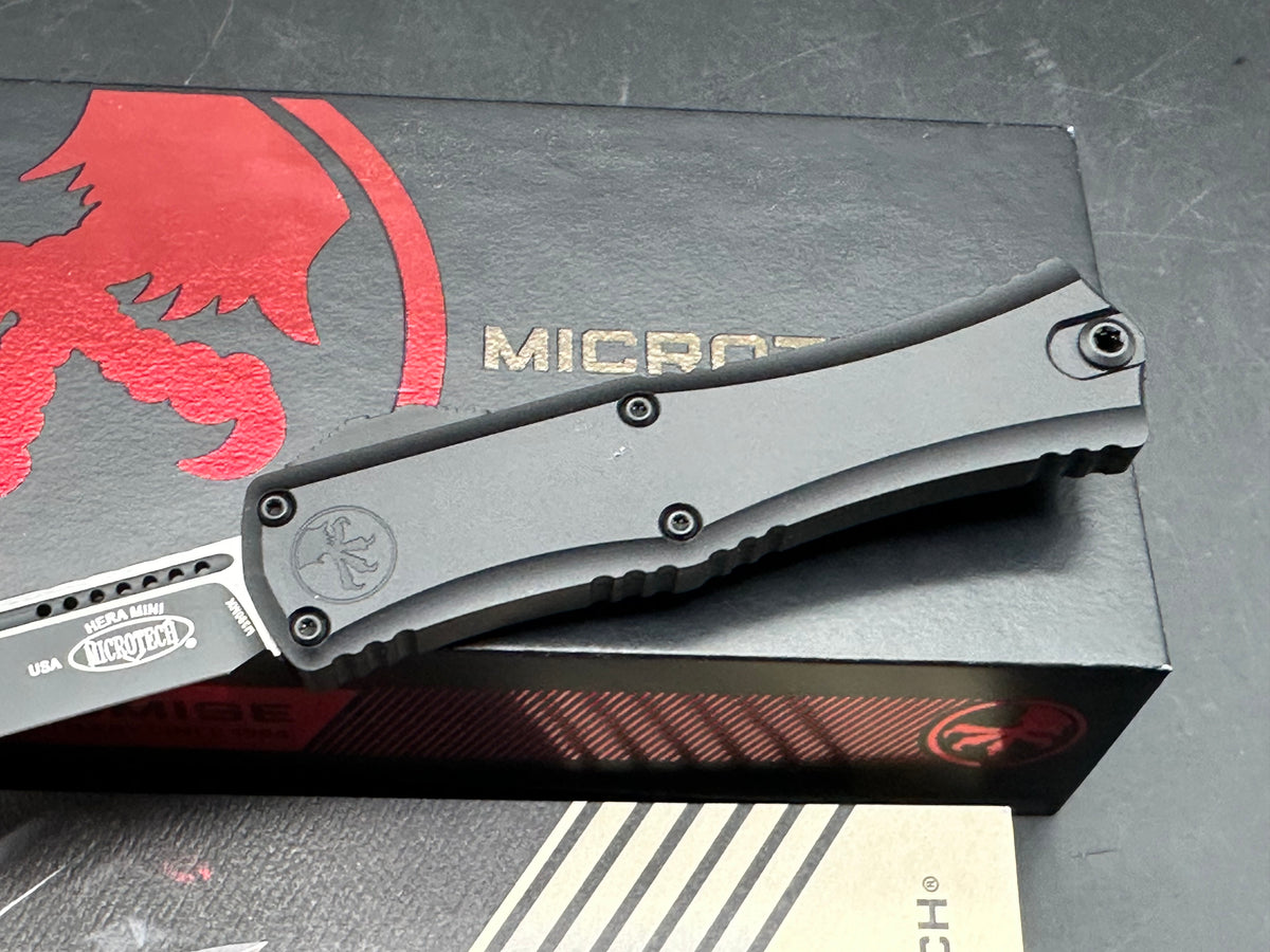 Microtech Hera II Mini S/E OTF Automatic Knife Black Aluminum (2.9" Black)