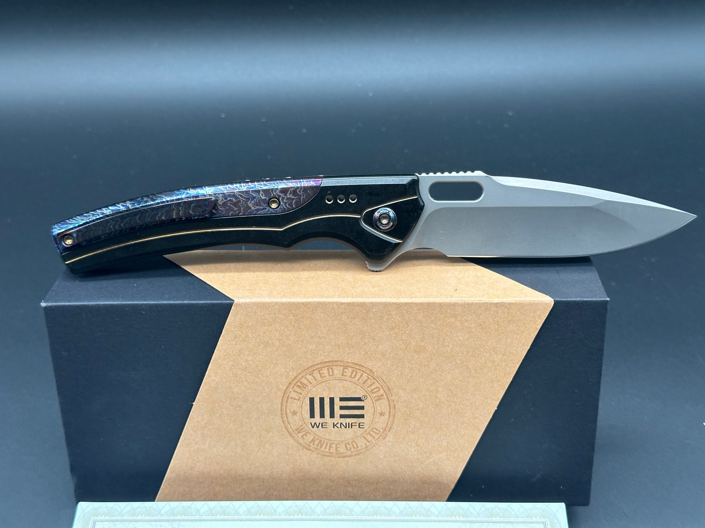 WE Knife Co. Exciton Limited Edition Bead Blasted/Flamed Titanium