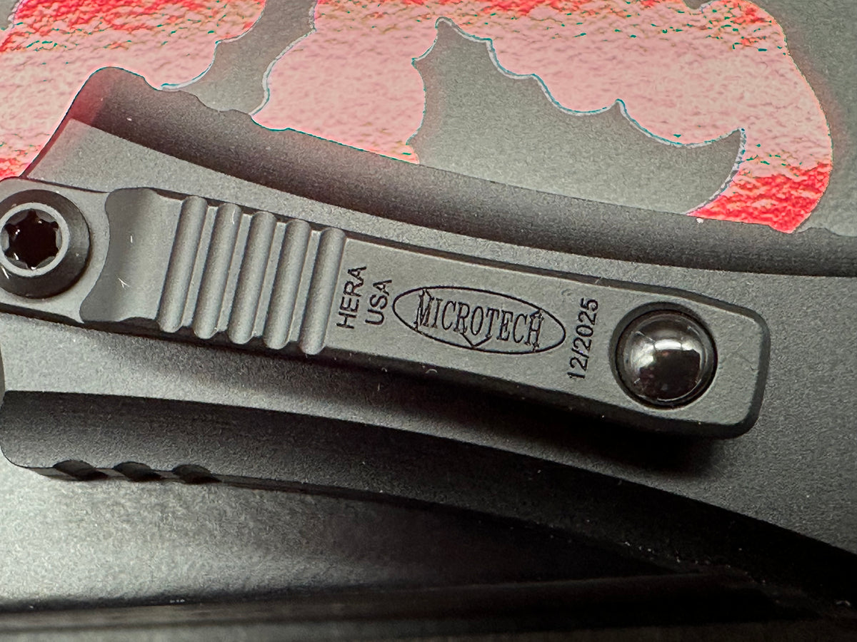 Microtech Hera II Mini S/E OTF Automatic Knife Black Aluminum (2.9" Black)