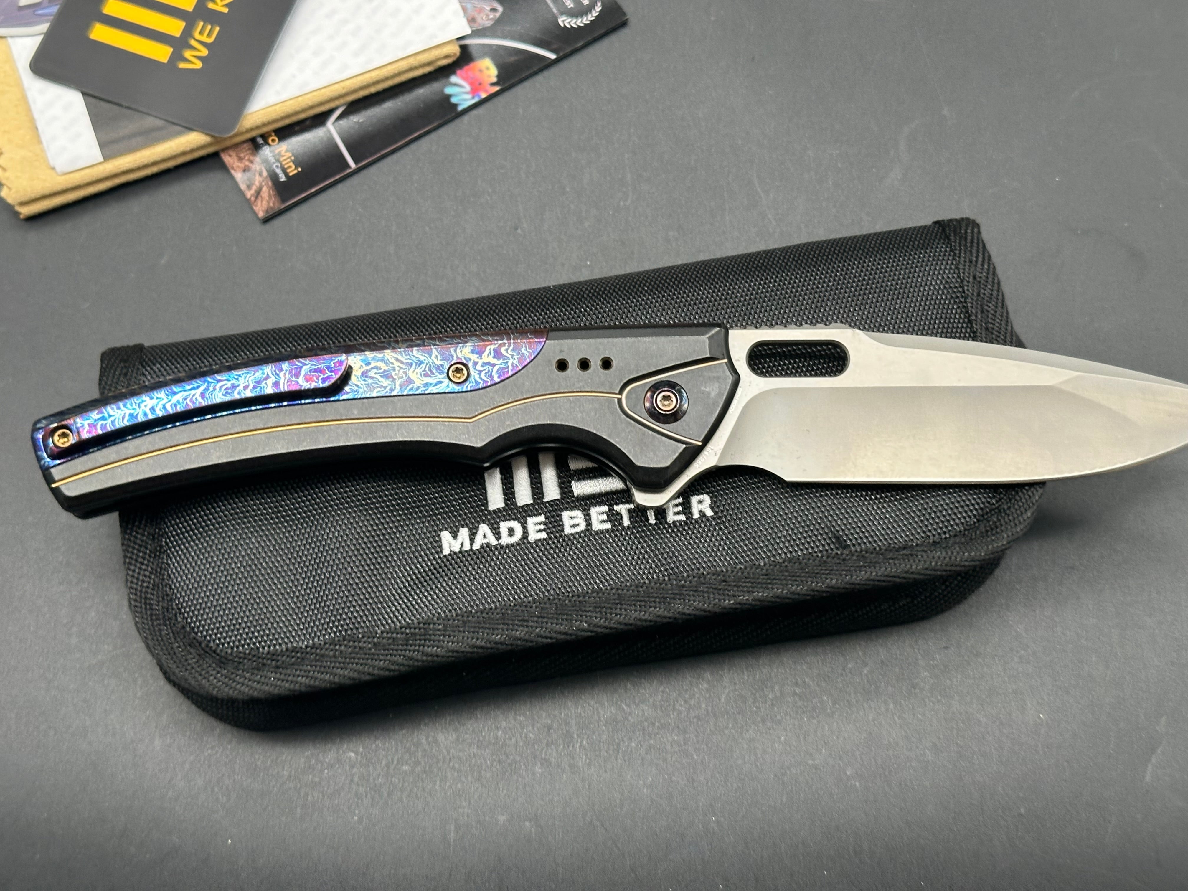 WE Knife Co. Exciton Limited Edition Bead Blasted/Flamed Titanium