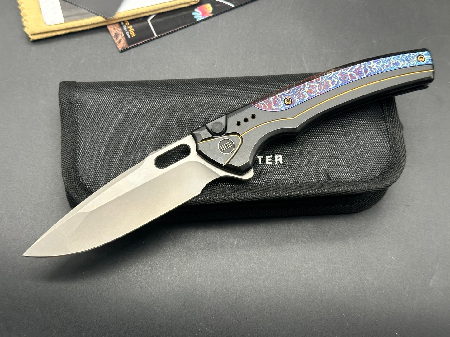 WE Knife Co. Exciton Limited Edition Bead Blasted/Flamed Titanium