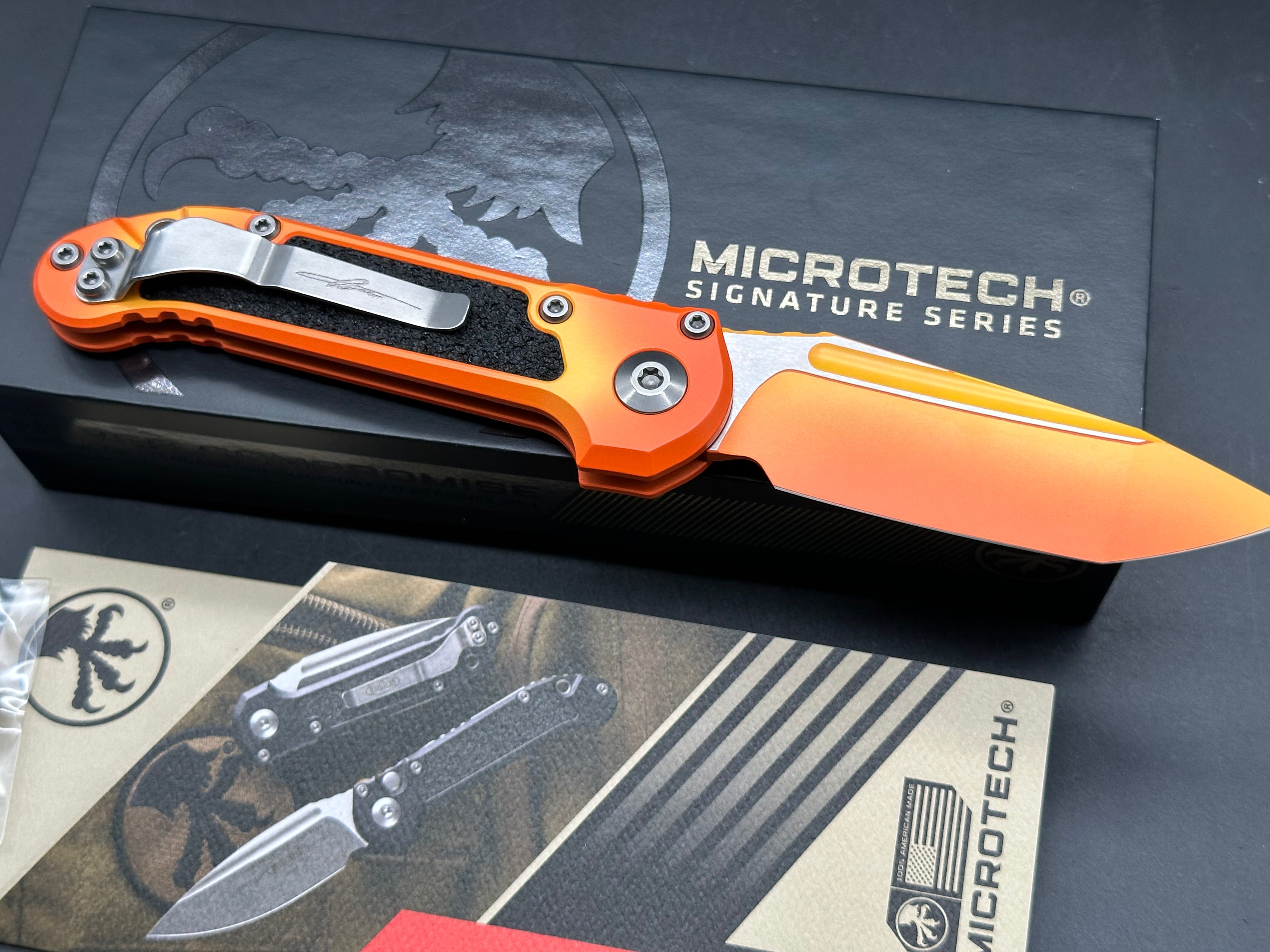 MICROTECH LUDT OTS KNIFE- SUNRISE FINISHED HANDLE- SUNRISE FINISHED BLADE