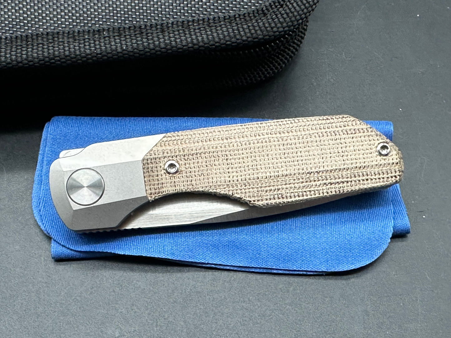 Vero Synapse Mini (1st Run) - #155, Hand Satin M390 Blade, Natural Micarta Scales