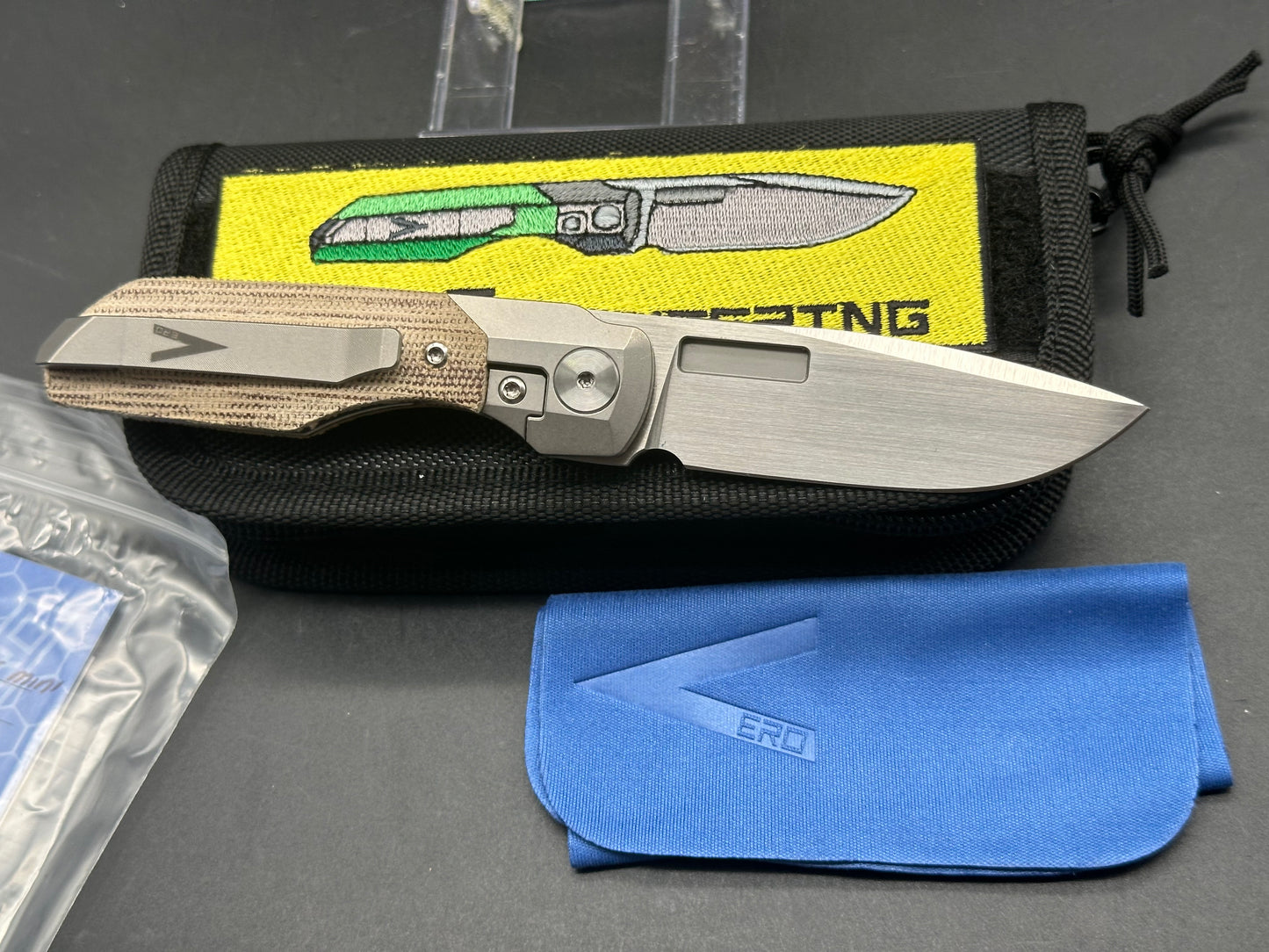 Vero Synapse Mini (1st Run) - #155, Hand Satin M390 Blade, Natural Micarta Scales