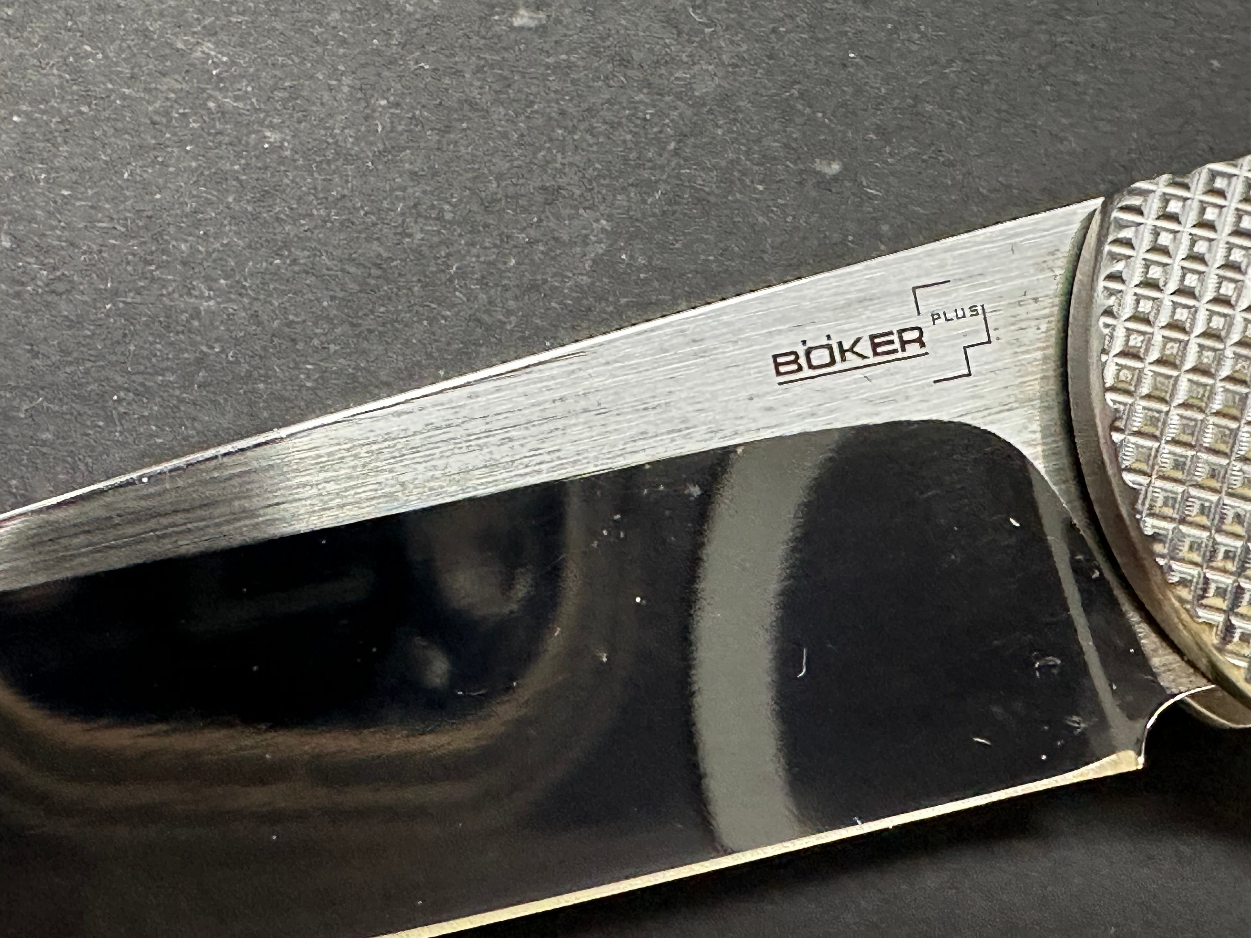Boker Plus Gent-X Frame Lock Knife Orange Peel Titanium (2.8" Mirror)