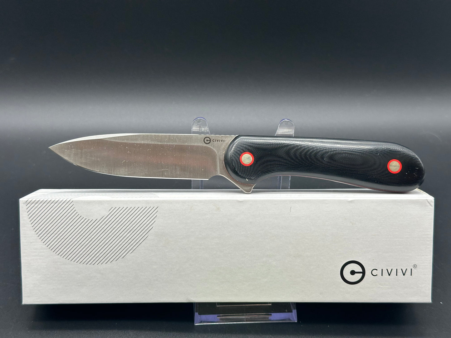 CIVIVI Elementum Fixed Blade Knife Contoured Black G-10 (4" Satin)