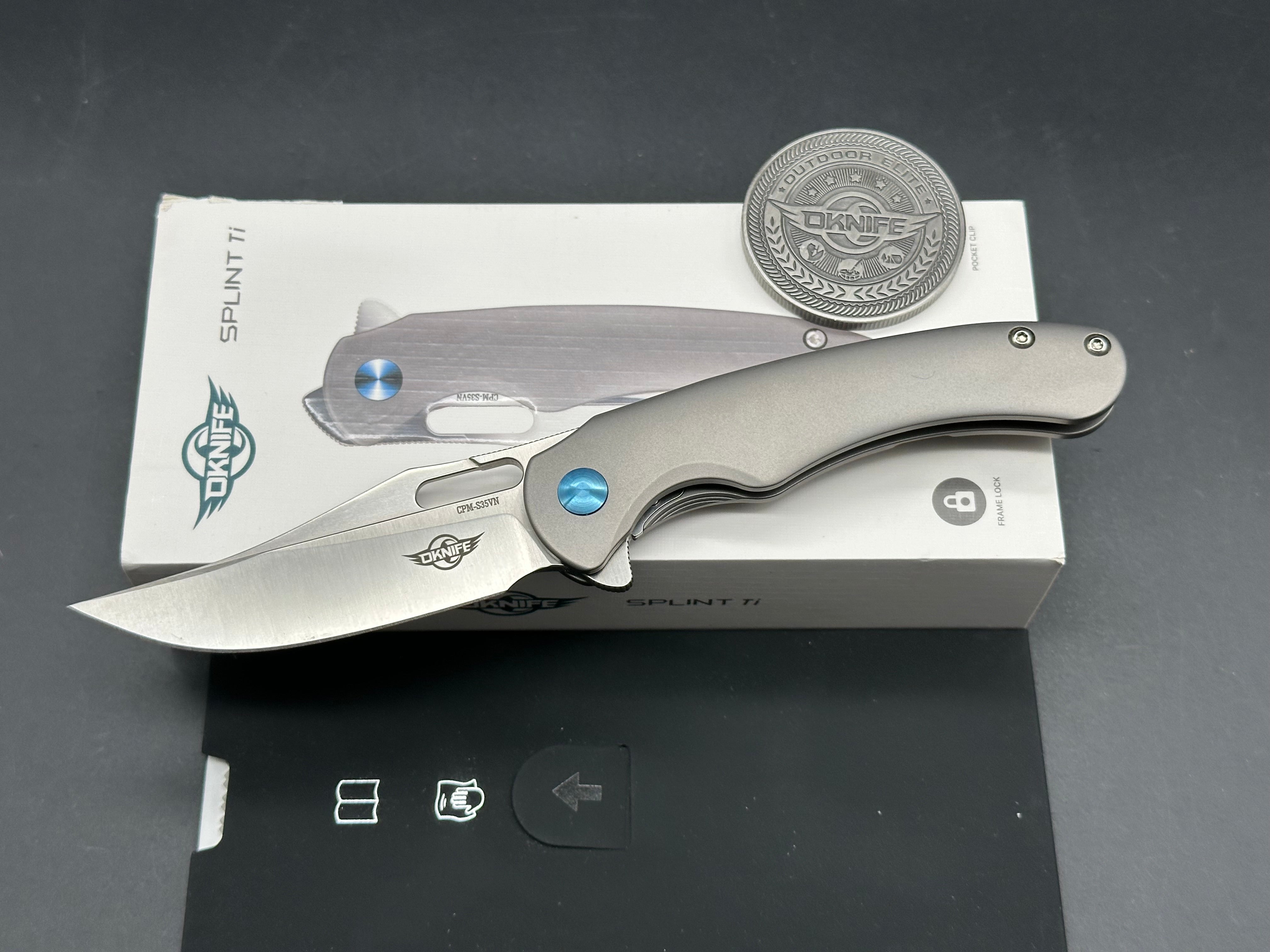 Olight SPLINT TI Splint Linerlock Knife with Titanium Handles