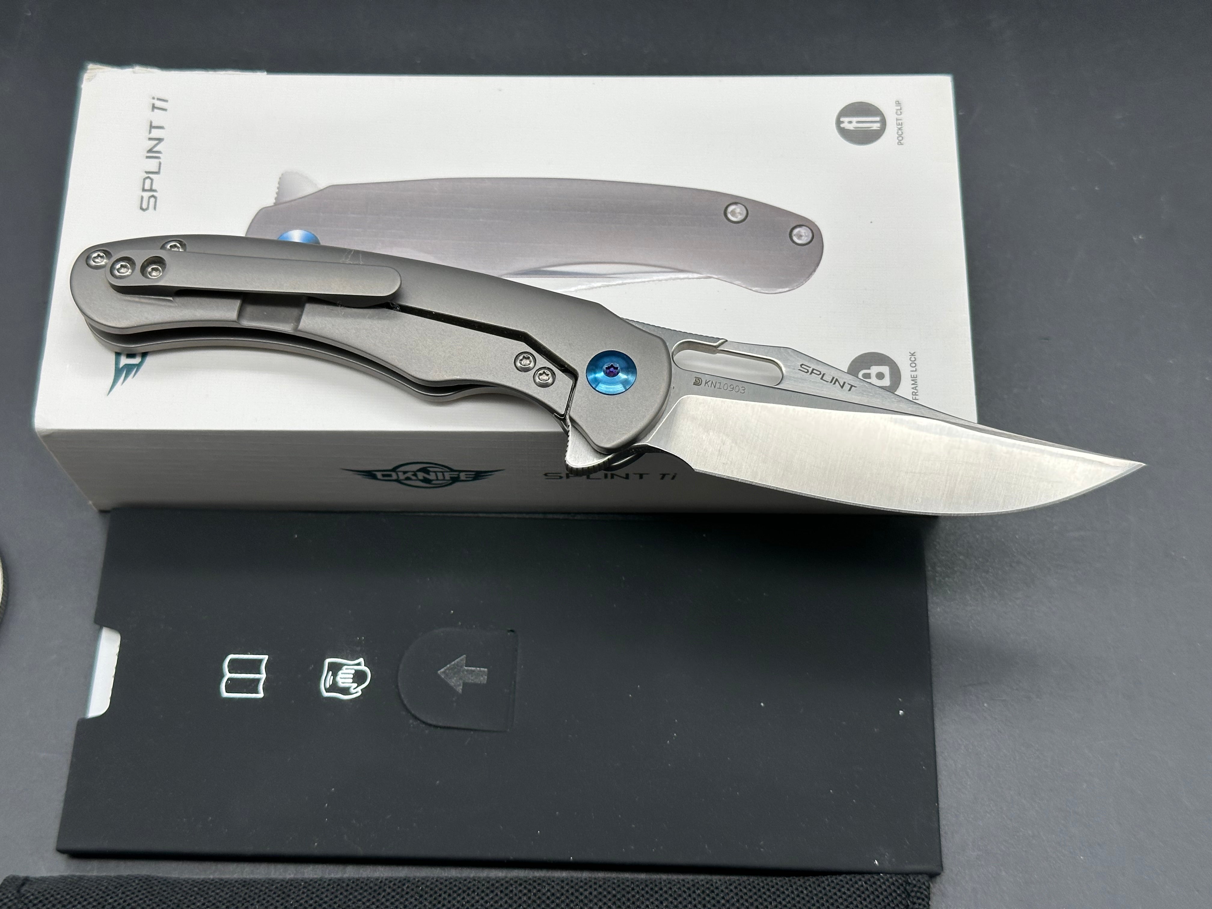 Olight SPLINT TI Splint Linerlock Knife with Titanium Handles