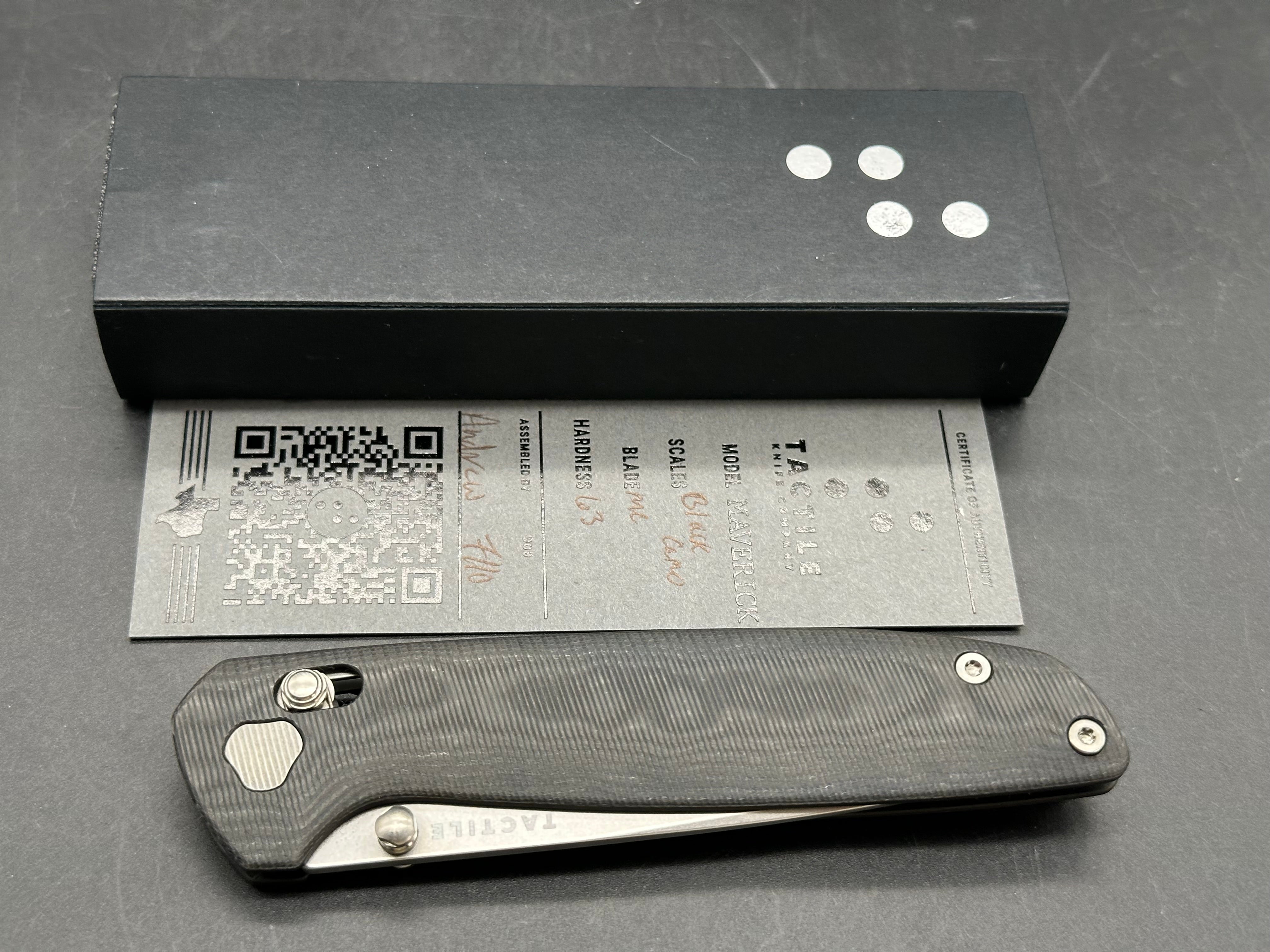 Tactile Knife Co Maverick, Milled Black Camo Carbon Fiber / Stonewash CPM Magnacut