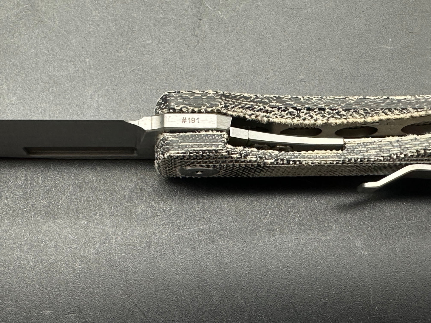 Vero Axon Mini Liner Lock - #191, Hand Satin M390 Blade, Black Micarta Scales