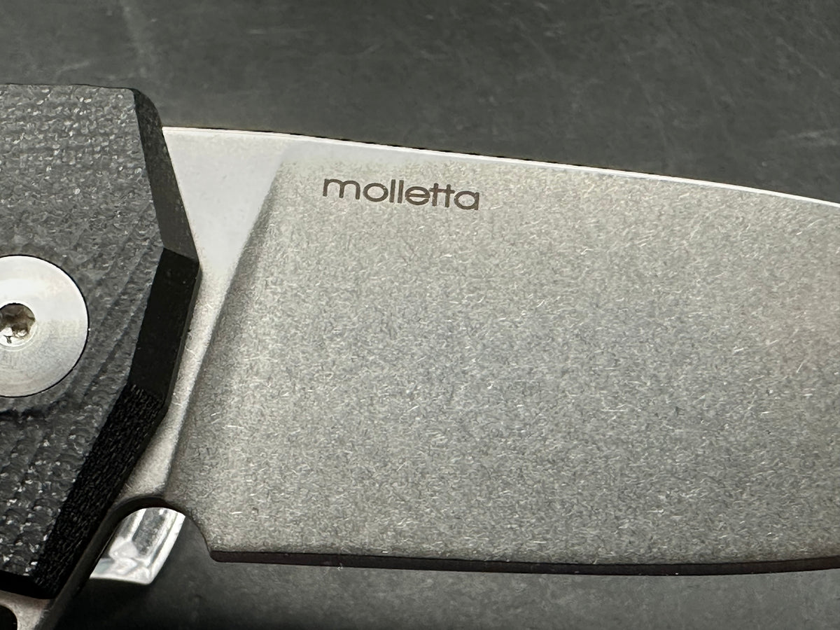LionSteel KUR Flipper Knife Black G-10 (3.43" Stonewash)