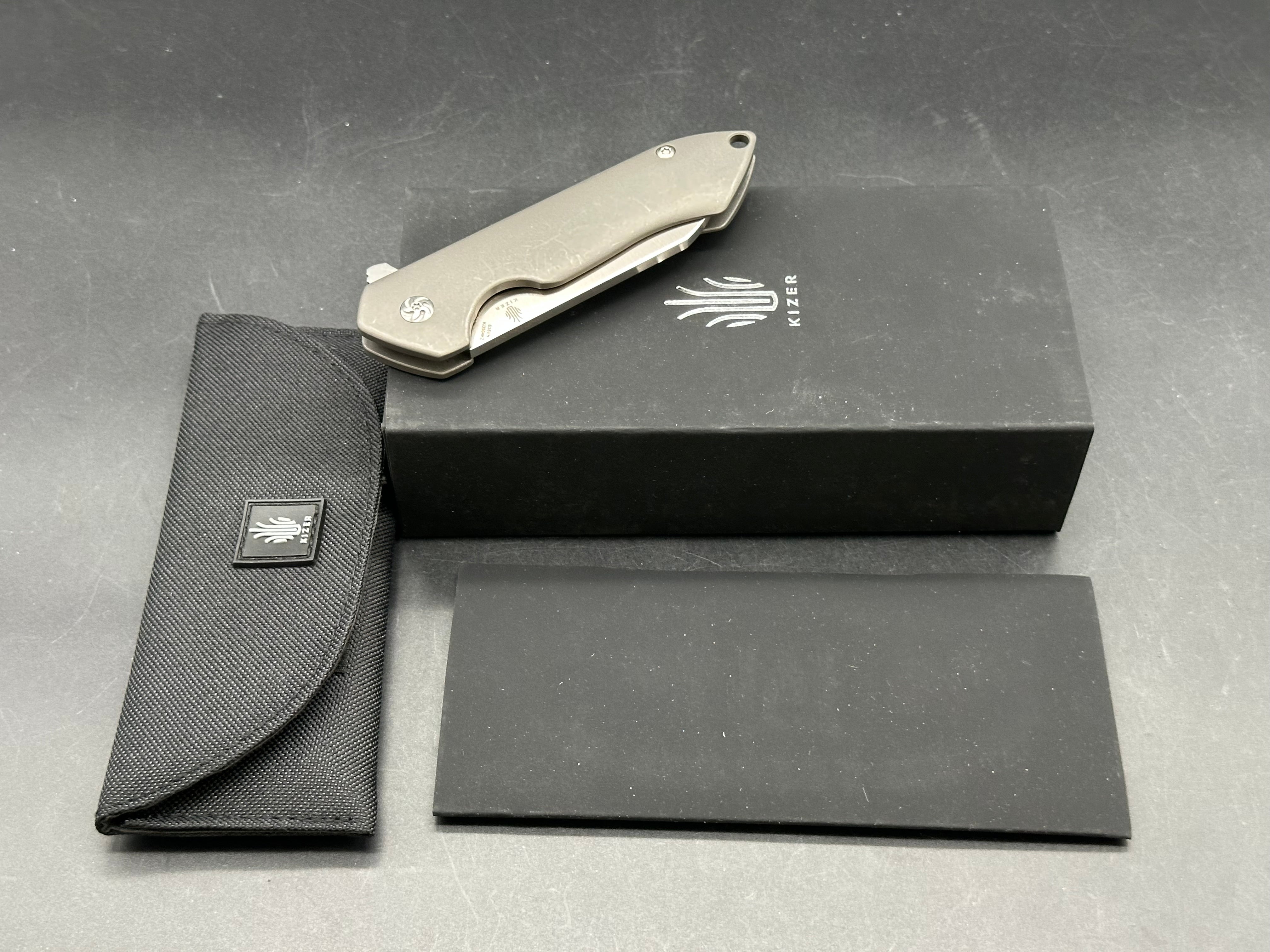 Kizer Degnan Guru Flipper Knife Titanium (3" Satin)