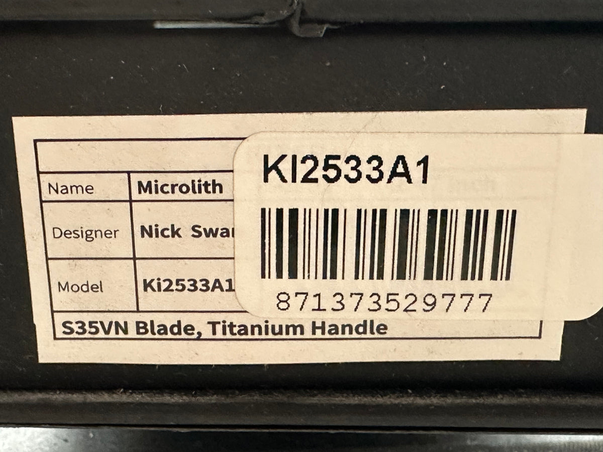 Kizer Nick Swan Microlith Liner Lock Flipper Knife Titanium (2.4" Bead Blast)