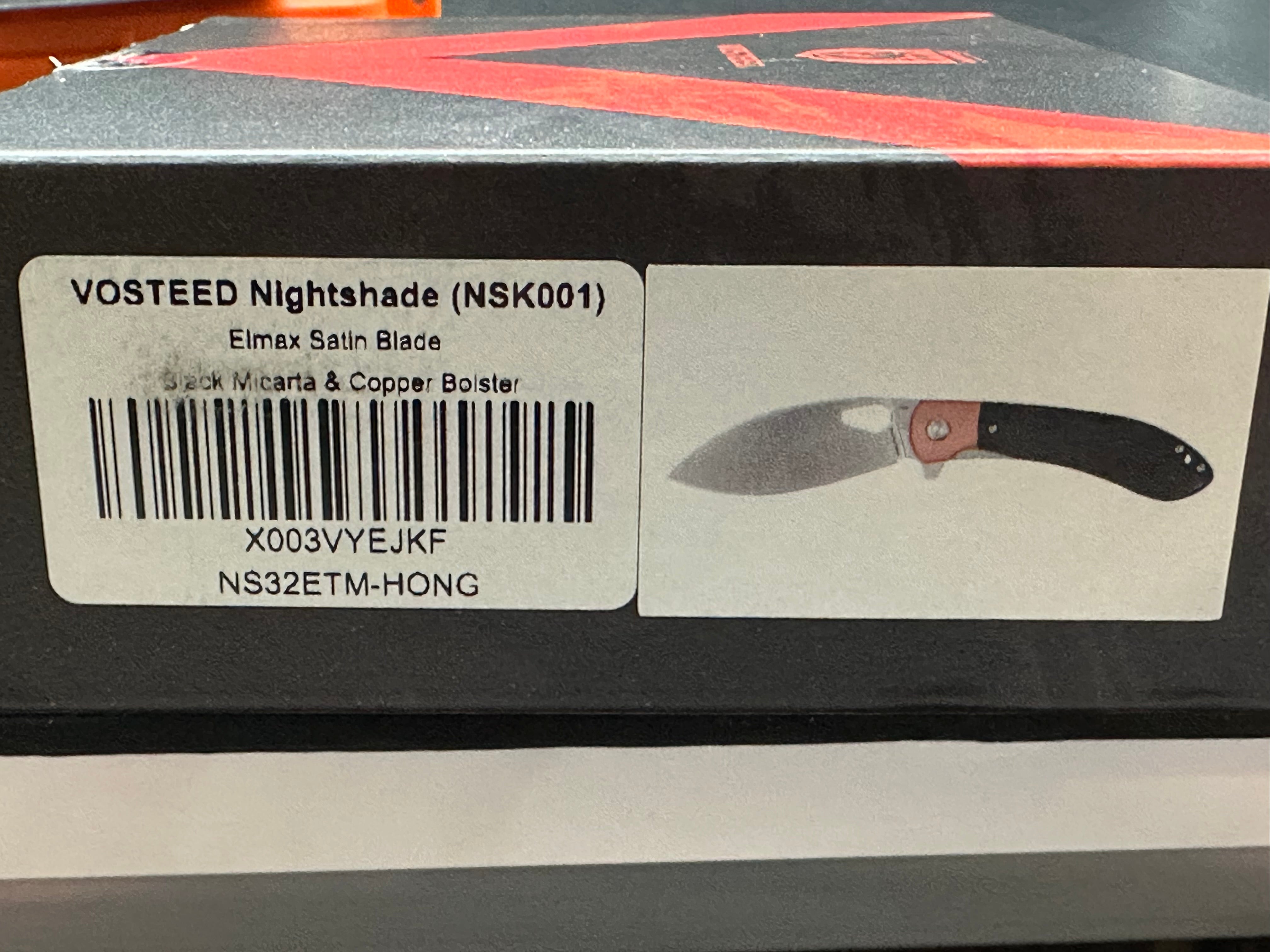 Vosteed NSK001 Nightshade Linerlock Knife Copper Bolster Black Handles