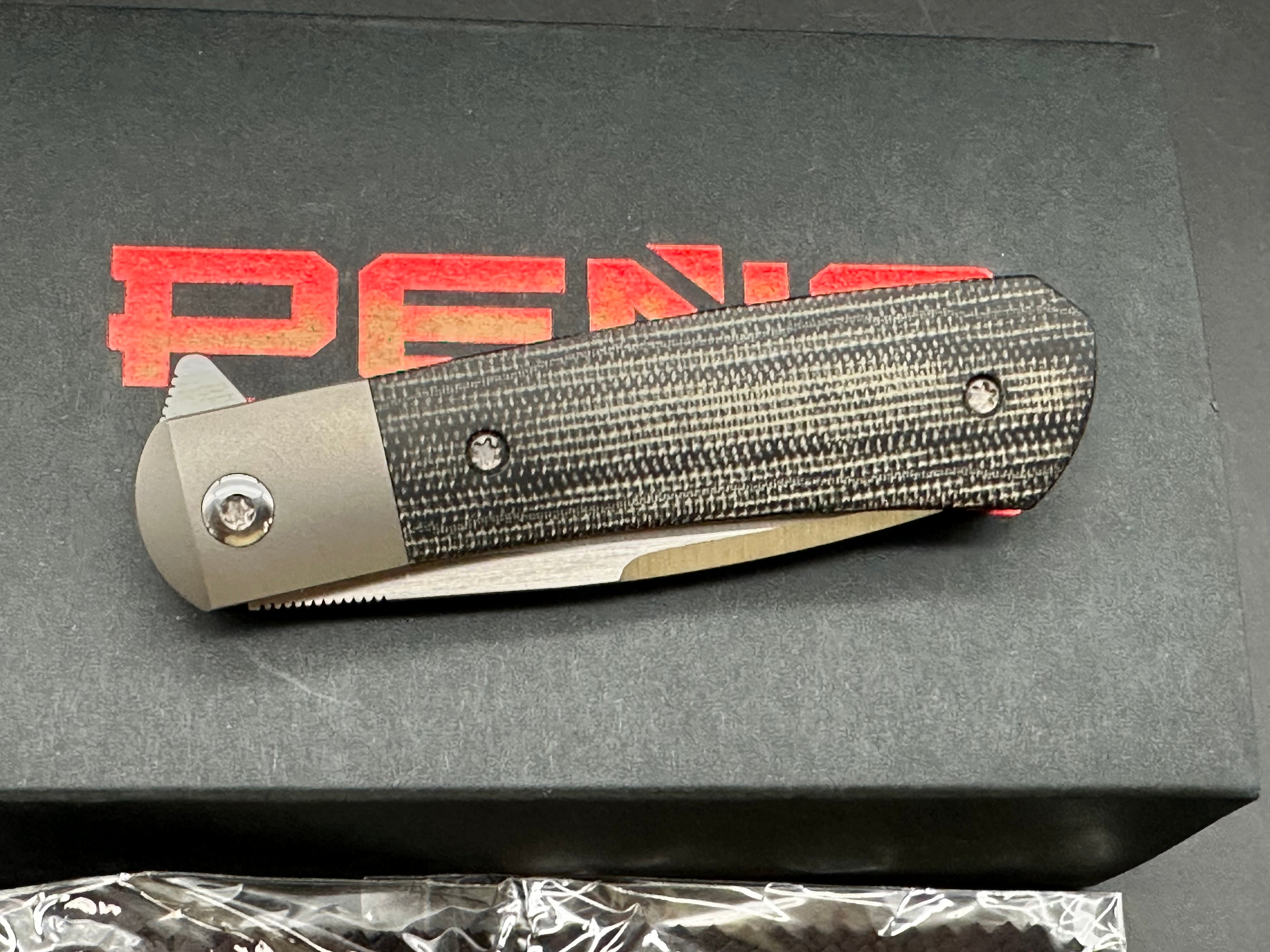 Pena Knives X-Series Apache Kickstop Flipper Knife Black Micarta (2.75" Satin)