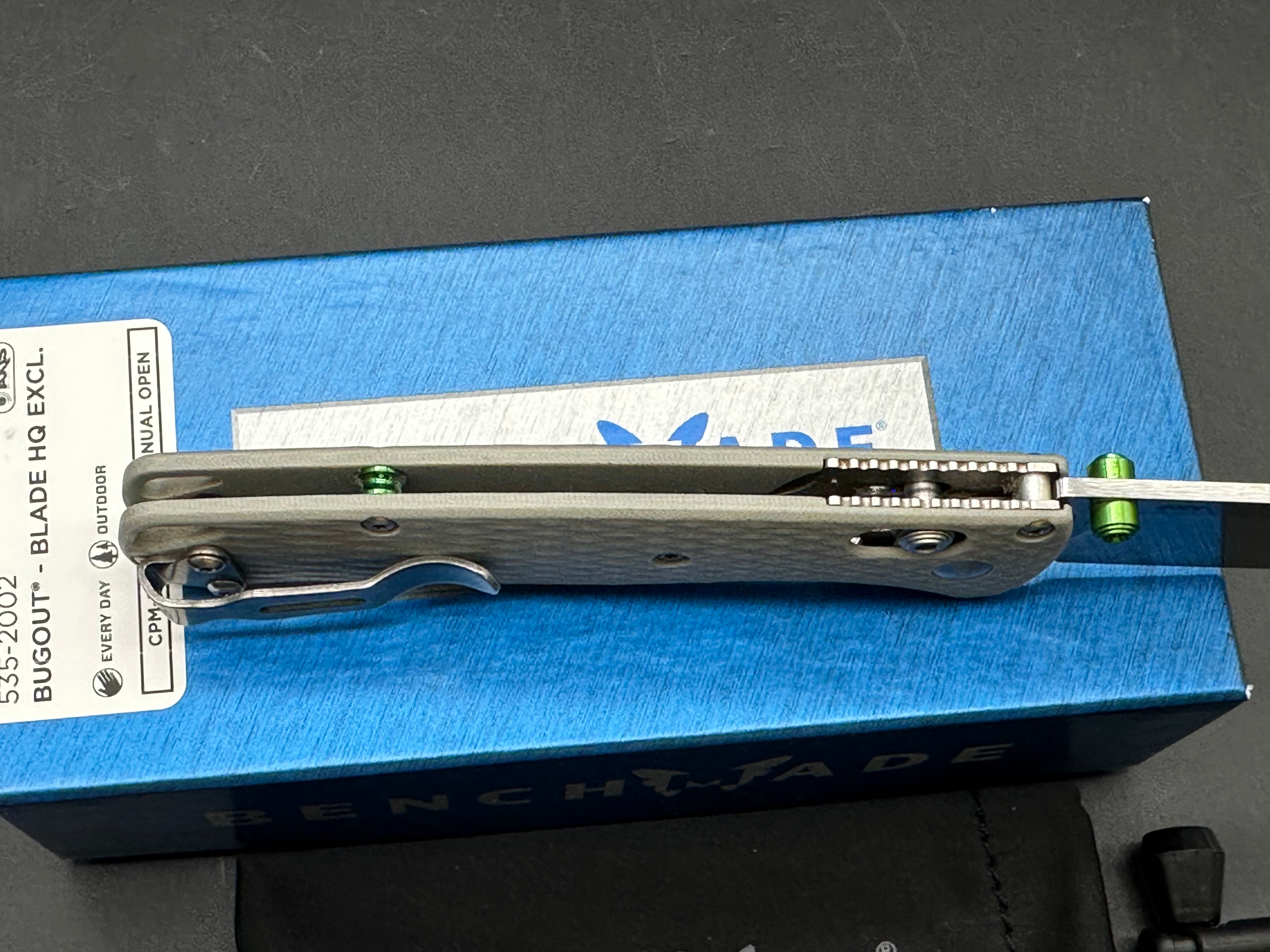Benchmade Bugout Gray G-10 AXIS Lock Knife (3.2" Satin 20CV)
