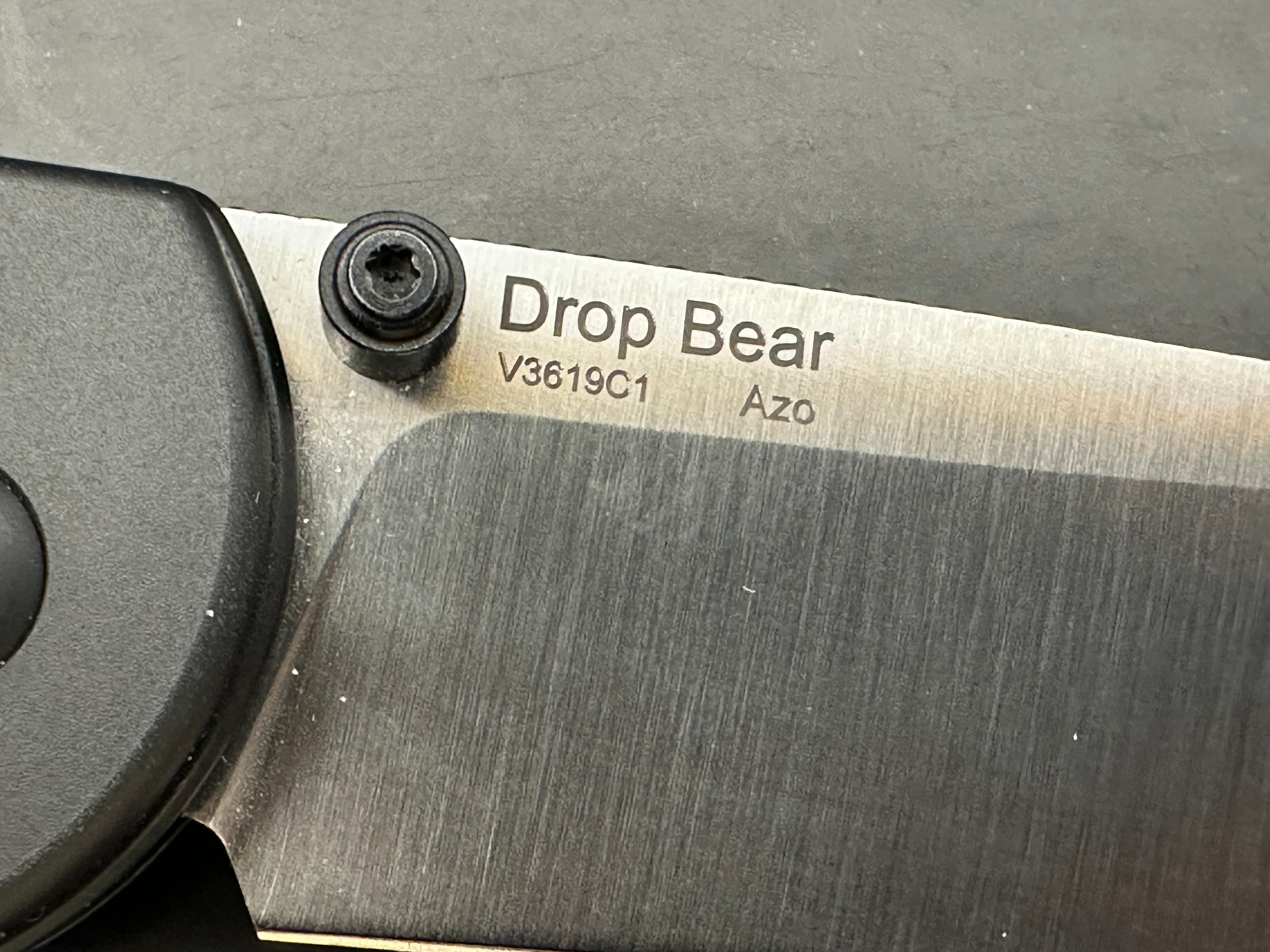 Kizer Azo Drop Bear Clutch Lock Knife Gunmetal Aluminum (3.15" Satin)