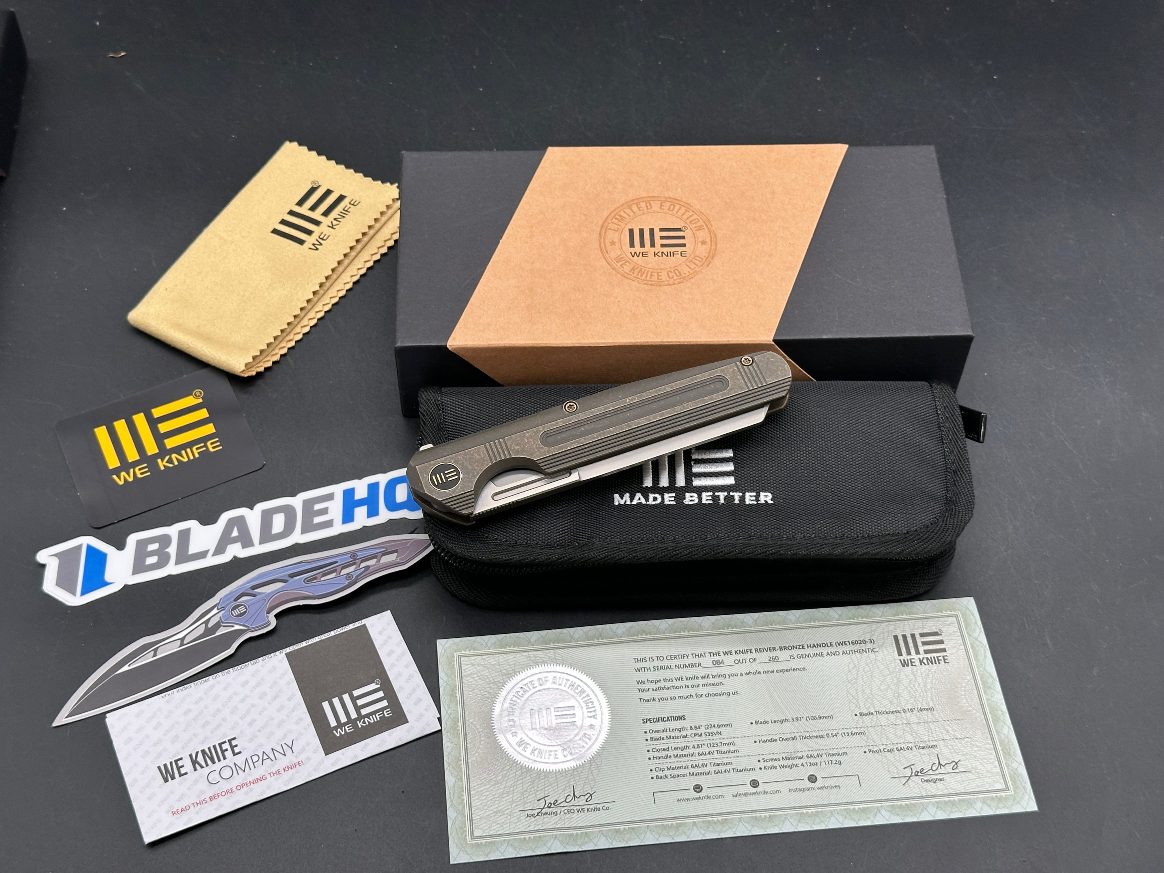 WE KNIFE Reiver Flipper Knife Titanium Handle (3.97" CPM S35VN Blade)