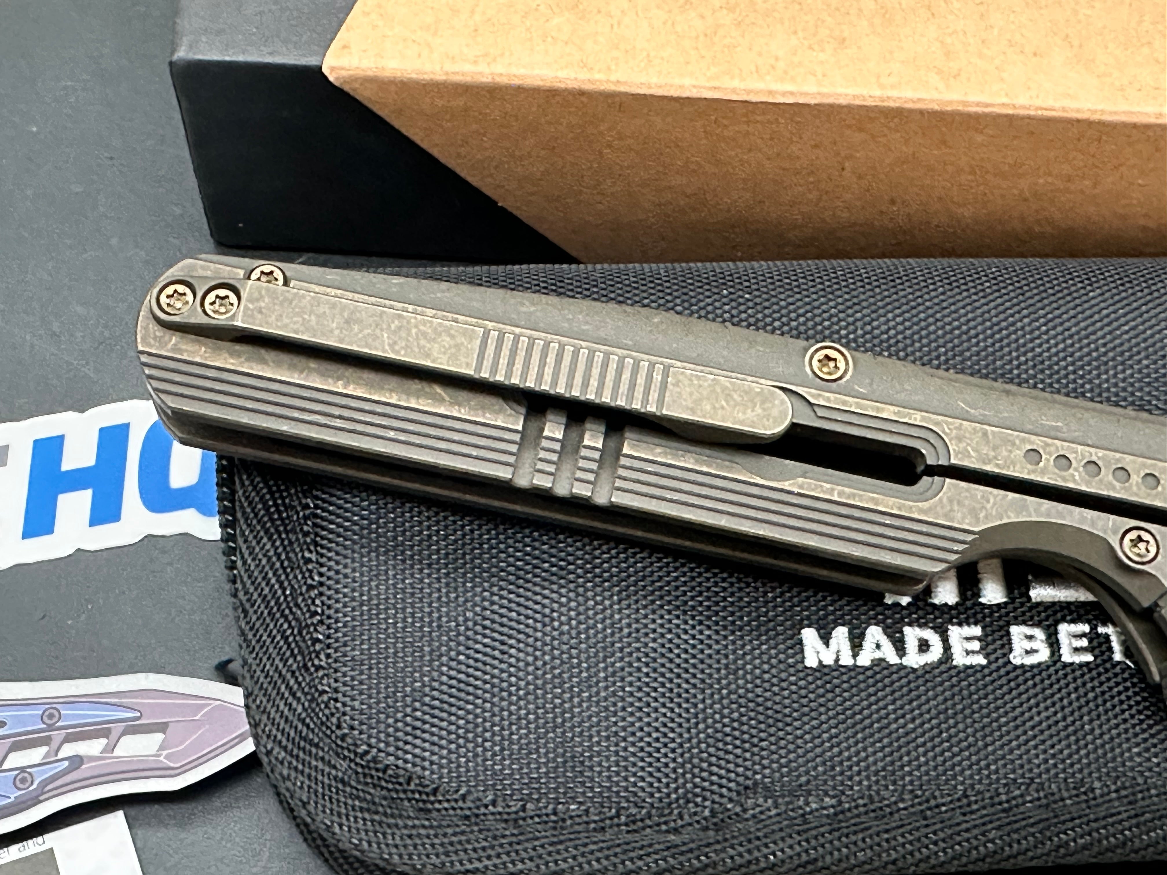 WE KNIFE Reiver Flipper Knife Titanium Handle (3.97" CPM S35VN Blade)