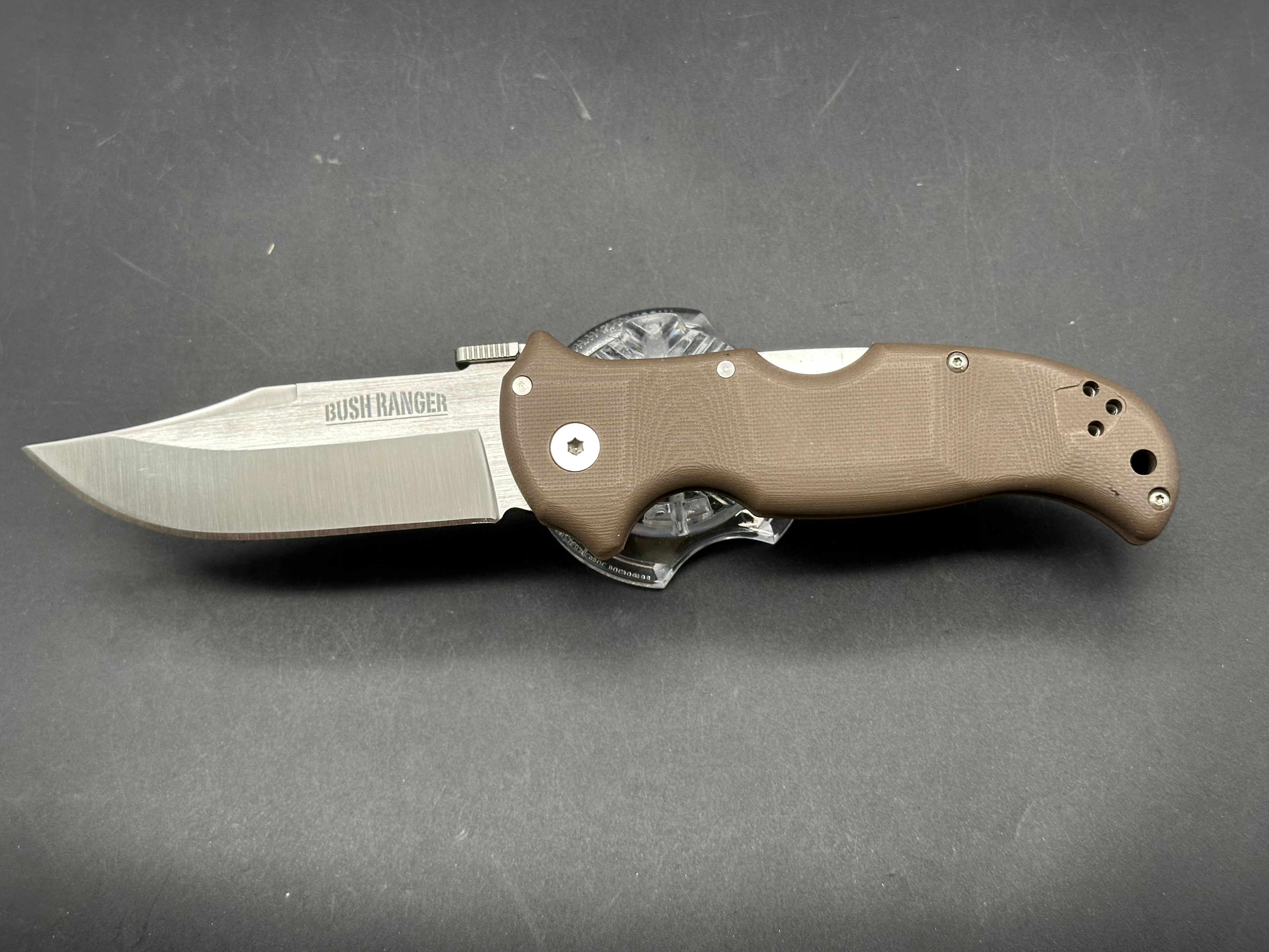 Cold Steel Bush Ranger Tri-Ad Lock Knife FDE G-10 (3.5" Satin S35VN)