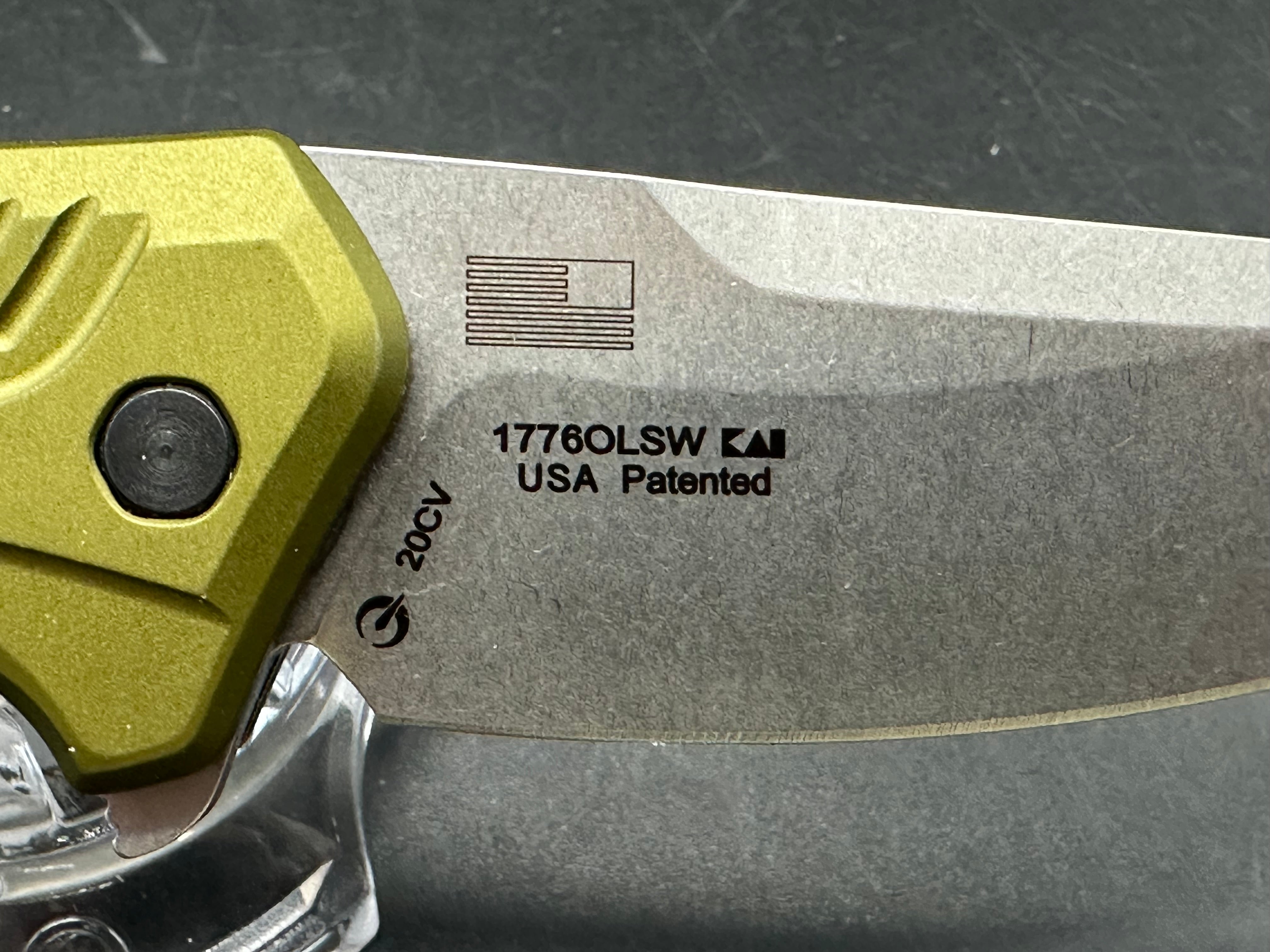 Kershaw Link Drop Point Knife Olive Al (3.25" Stonewash)