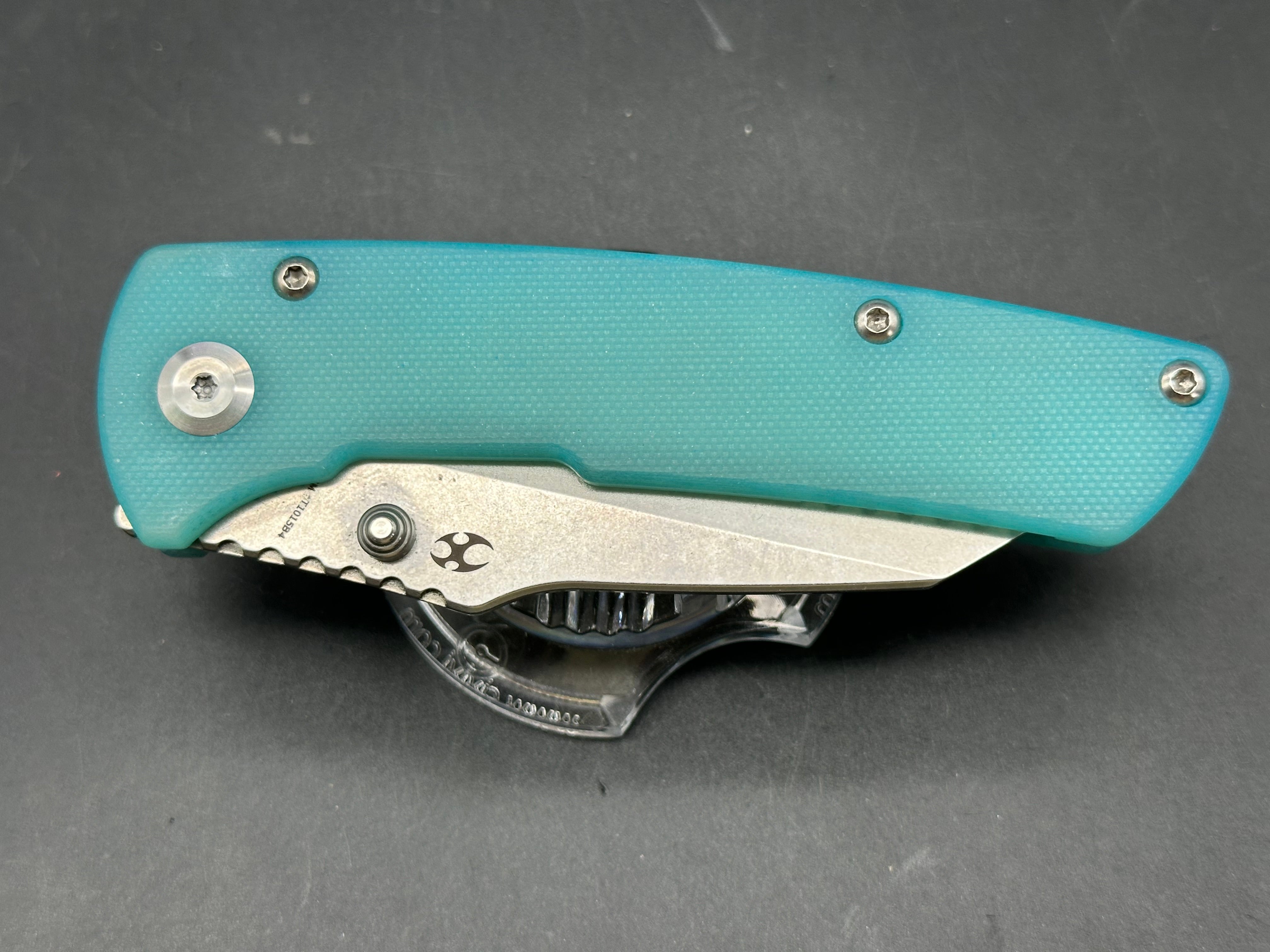 Kansept Knives Main Street Liner Lock Knife Light Blue G-10 (3.4" Stonewash)