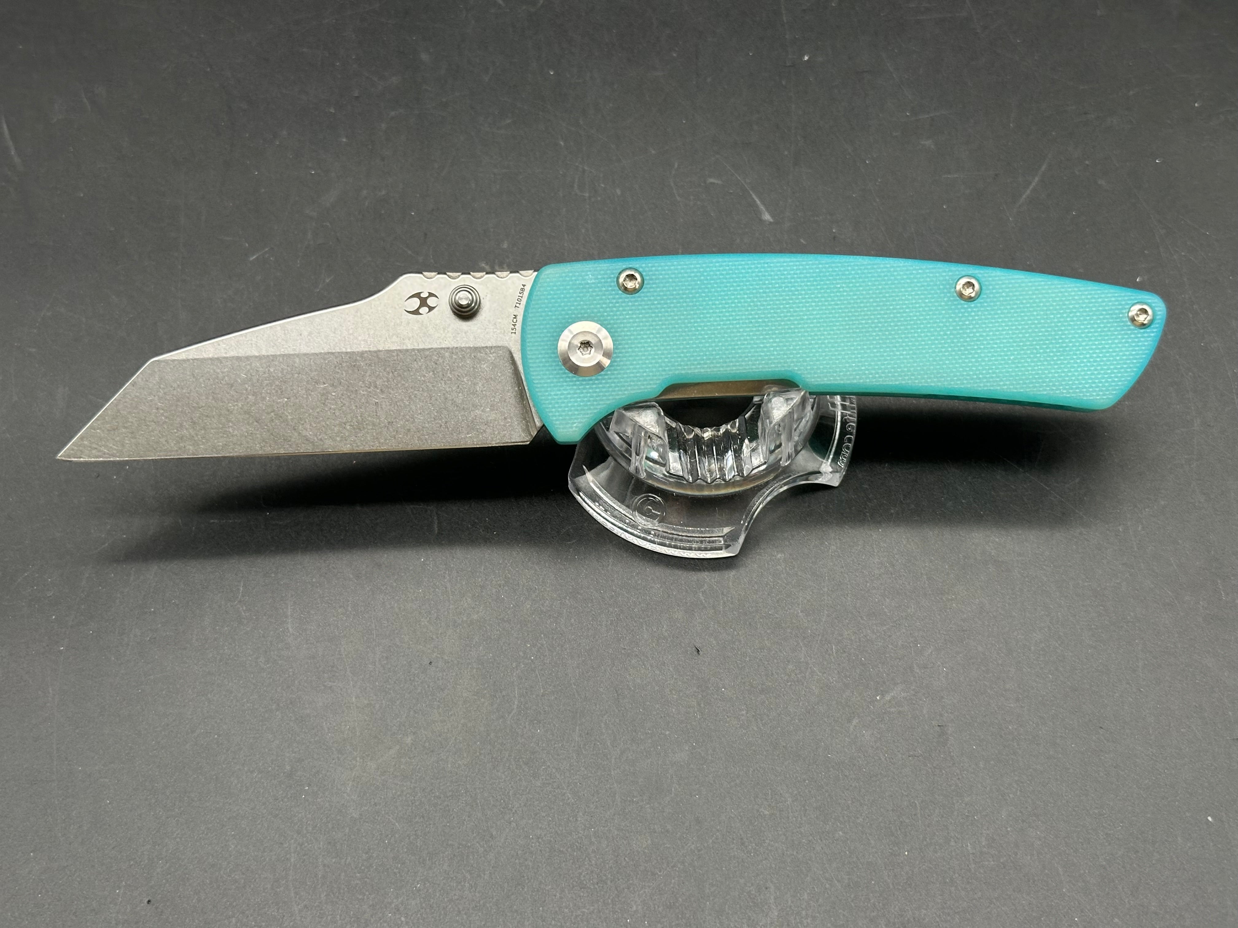Kansept Knives Main Street Liner Lock Knife Light Blue G-10 (3.4" Stonewash)