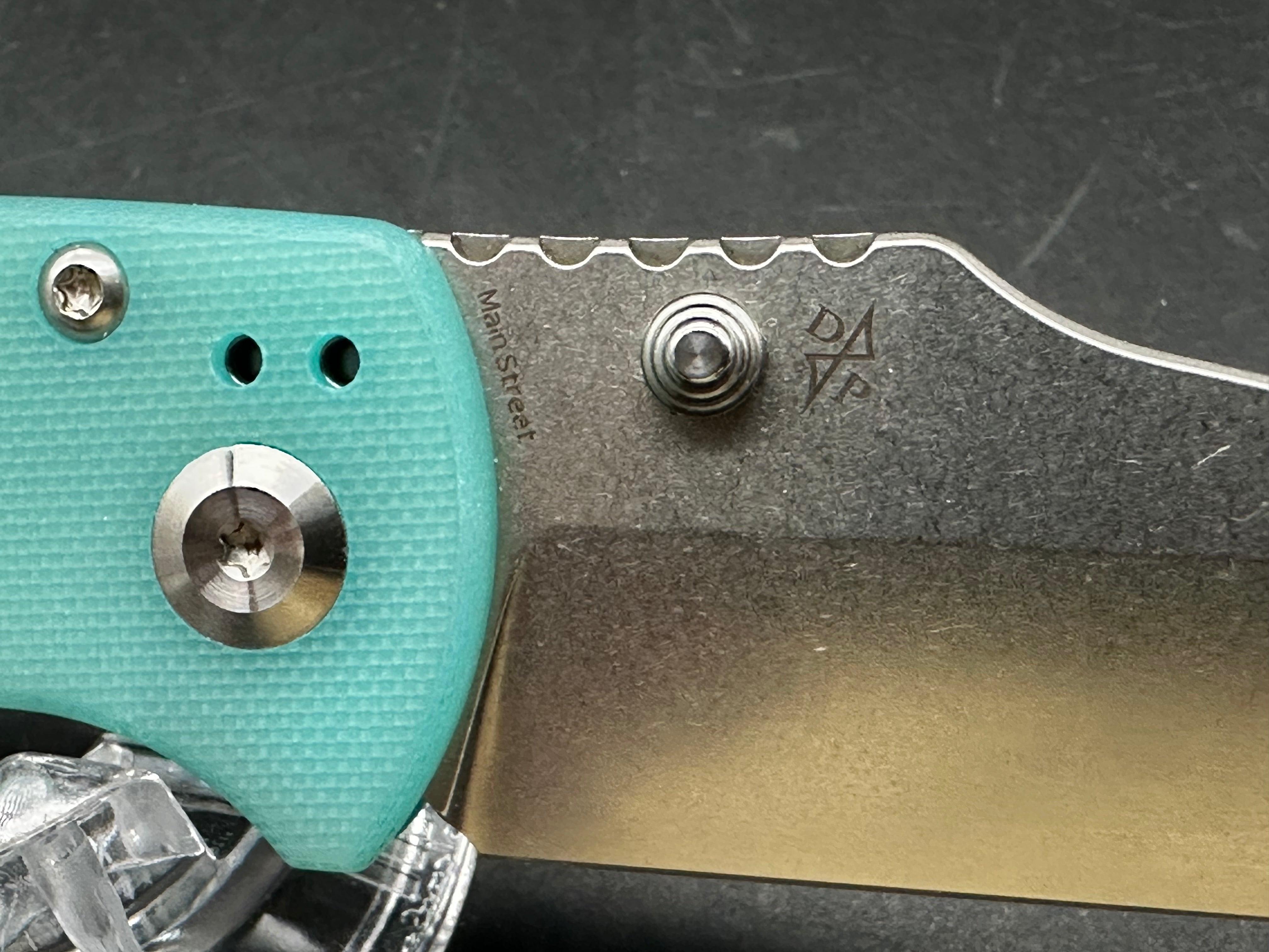 Kansept Knives Main Street Liner Lock Knife Light Blue G-10 (3.4" Stonewash)