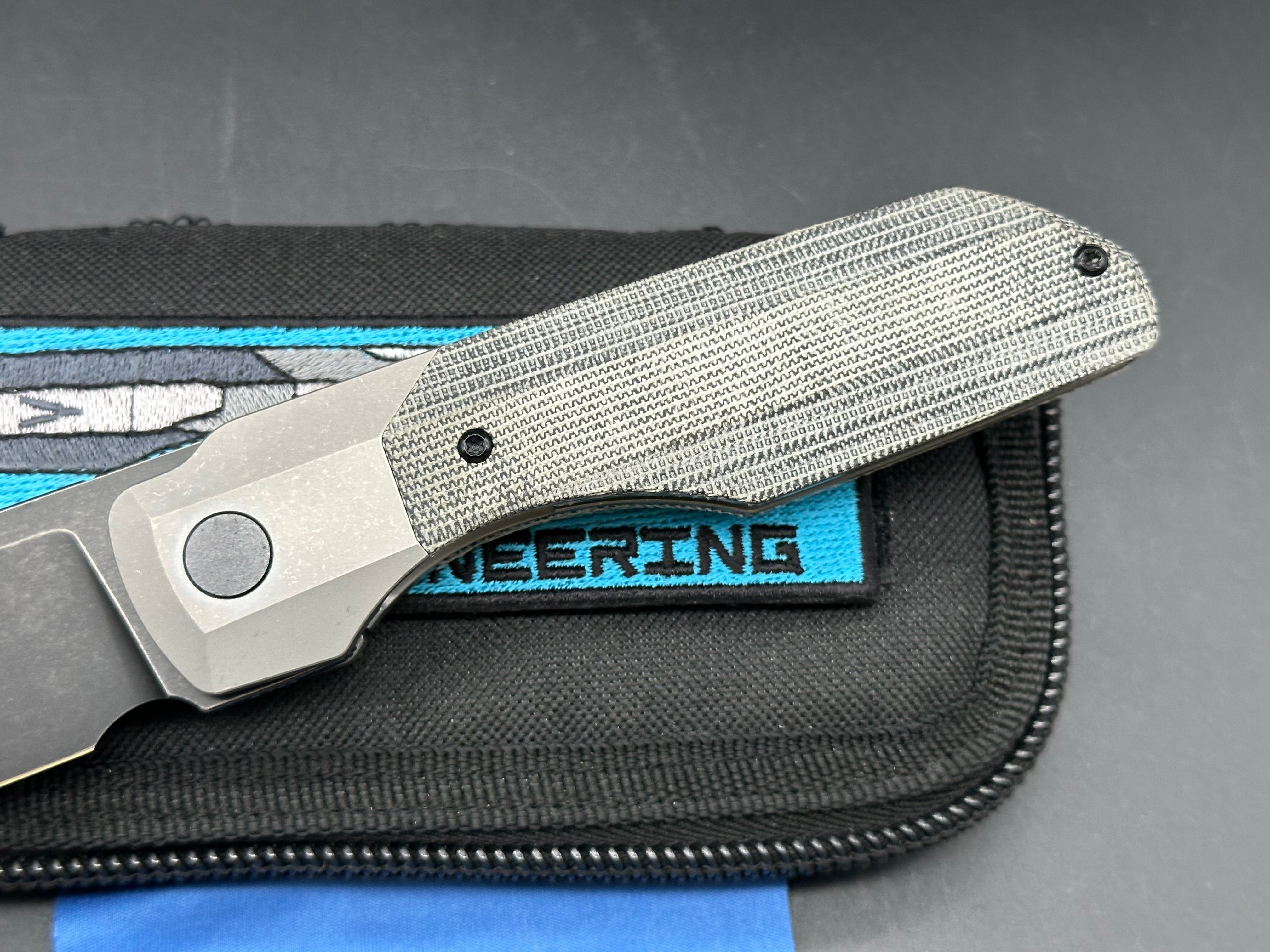 Vero Synapse XL Gen 2 #744, Blackwashed M390 Blade, Stonewashed Ti Bolsters w/Black Micarta
