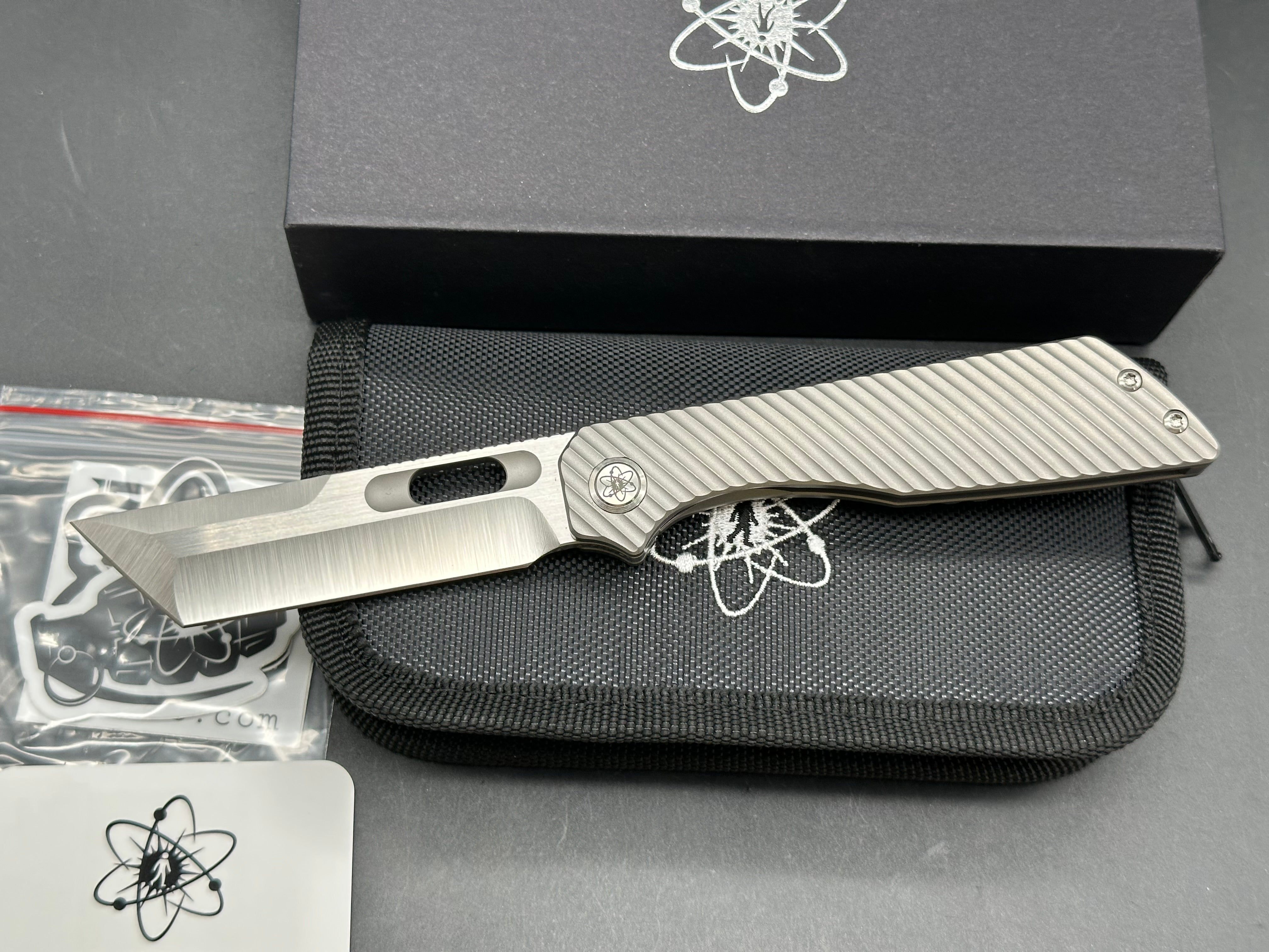 EMP EDC Ronin #079 First Run, Belt Satin Elmax Blade, Blasted Ti Handles