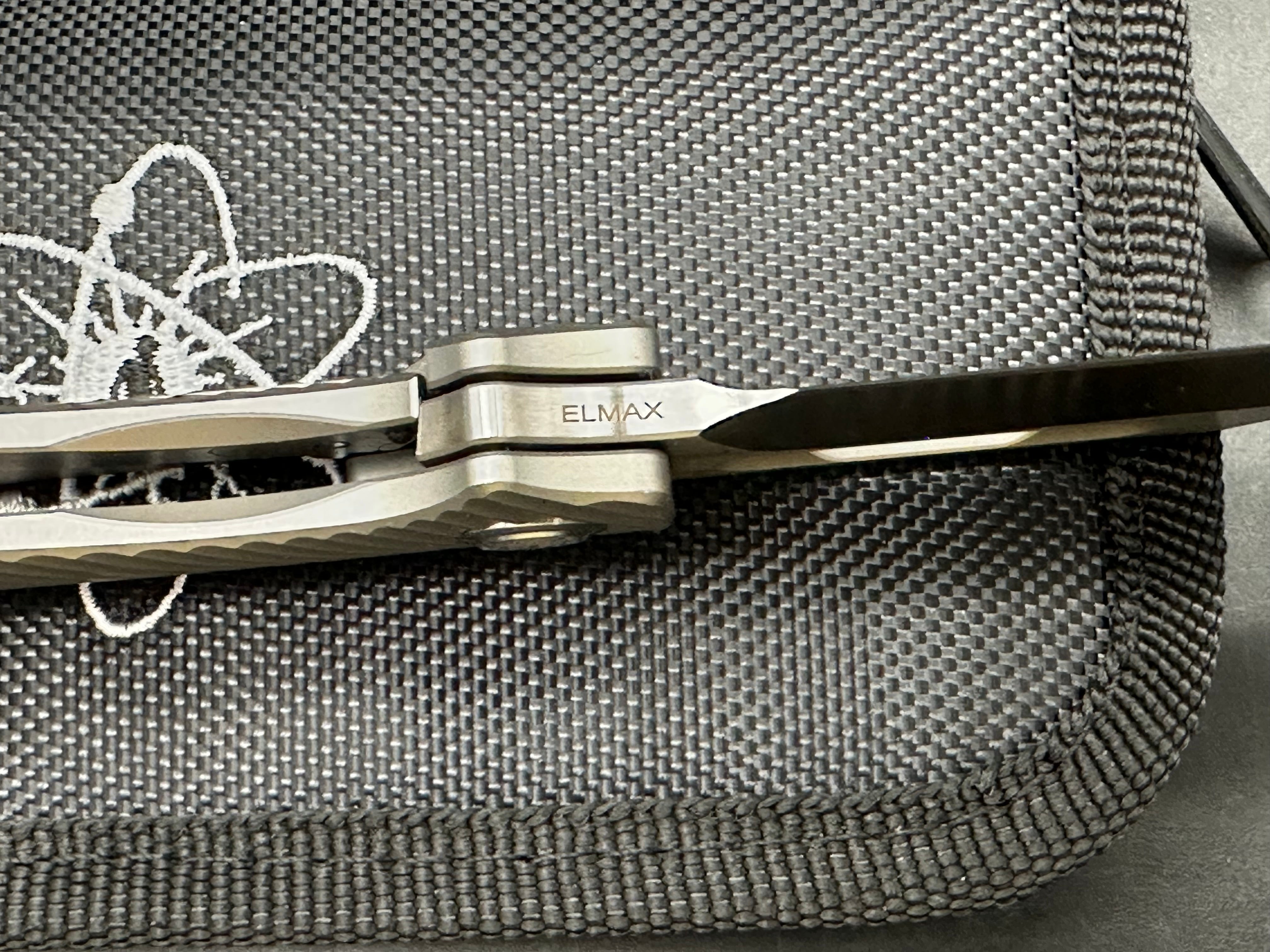 EMP EDC Ronin #079 First Run, Belt Satin Elmax Blade, Blasted Ti Handles