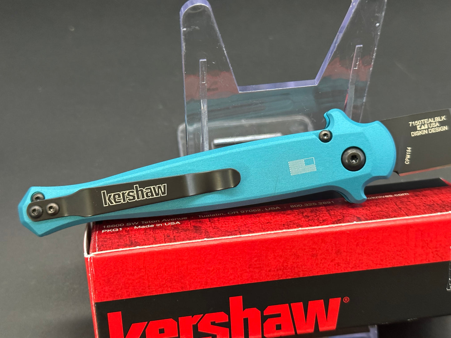 Kershaw Launch 8 teal aluminum