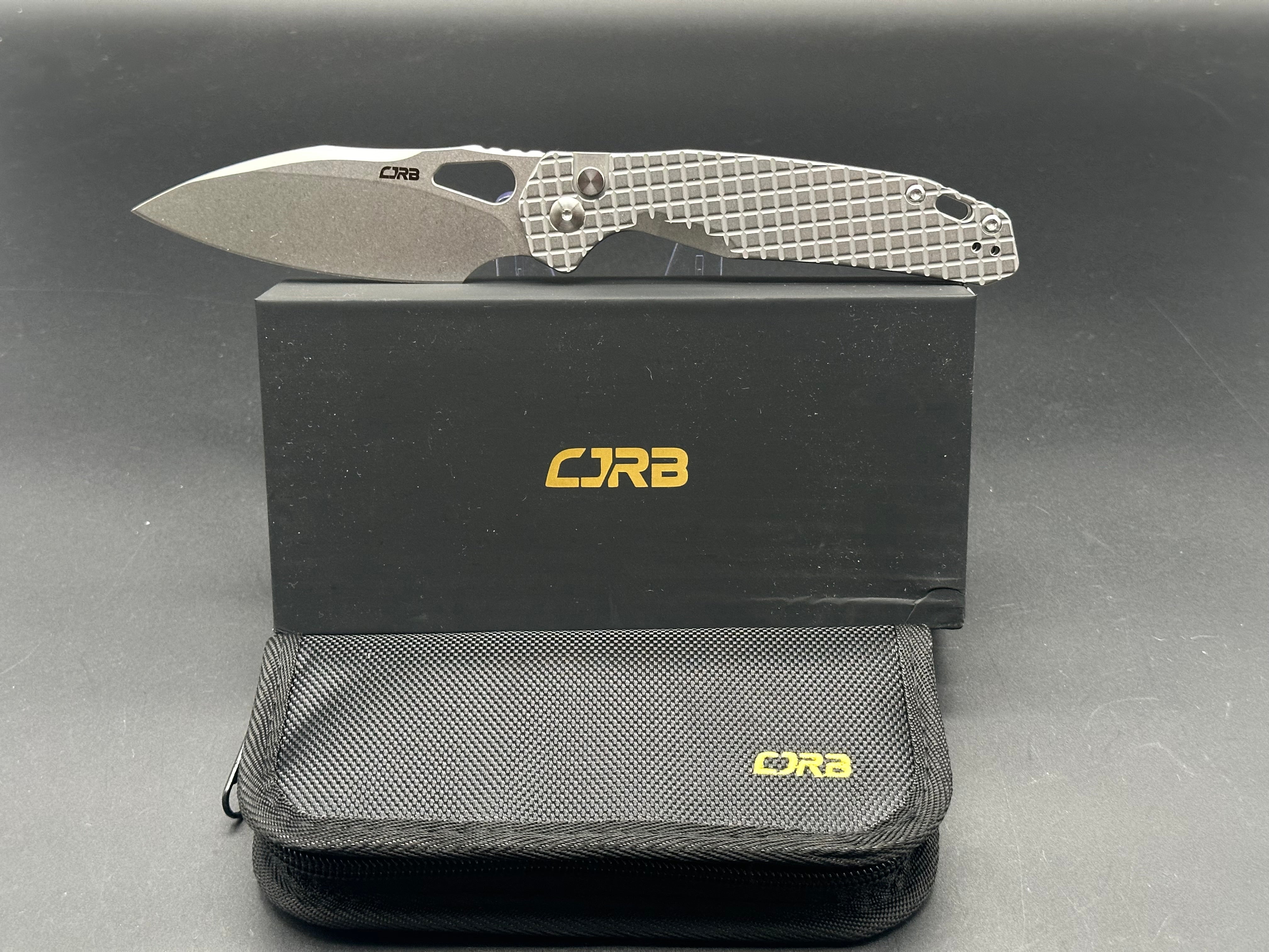 CJRB FRACK POCKET KNIFE FRAG STAINLESS HANDLE AR-RPM9 BLADE BUTTON LOCK J1931-FST