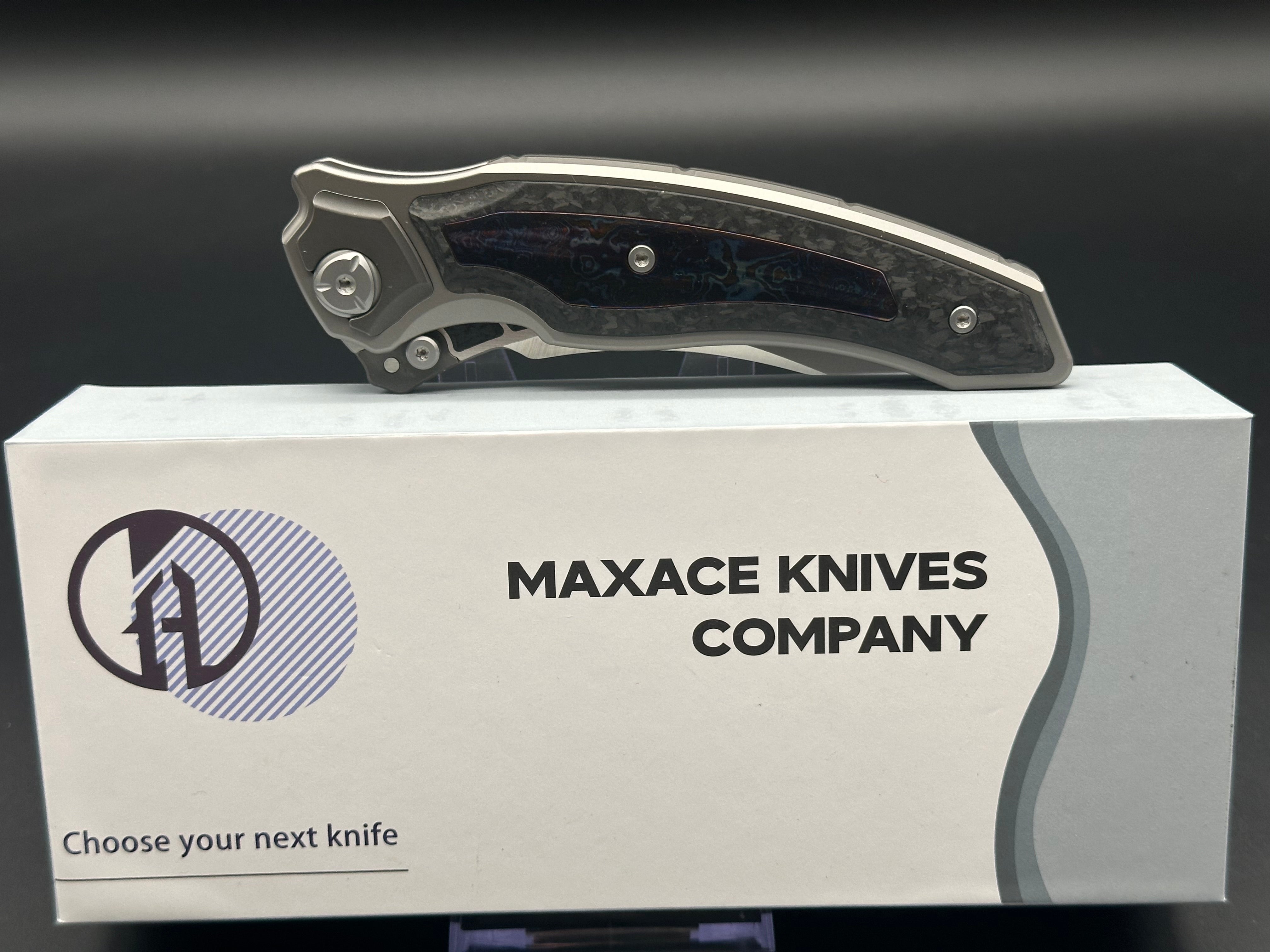 MAXACE XI TITANIUM HANDLE TIMASCUS INLAY CPM- S110V