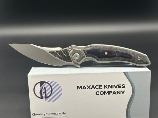 MAXACE XI TITANIUM HANDLE TIMASCUS INLAY CPM- S110V