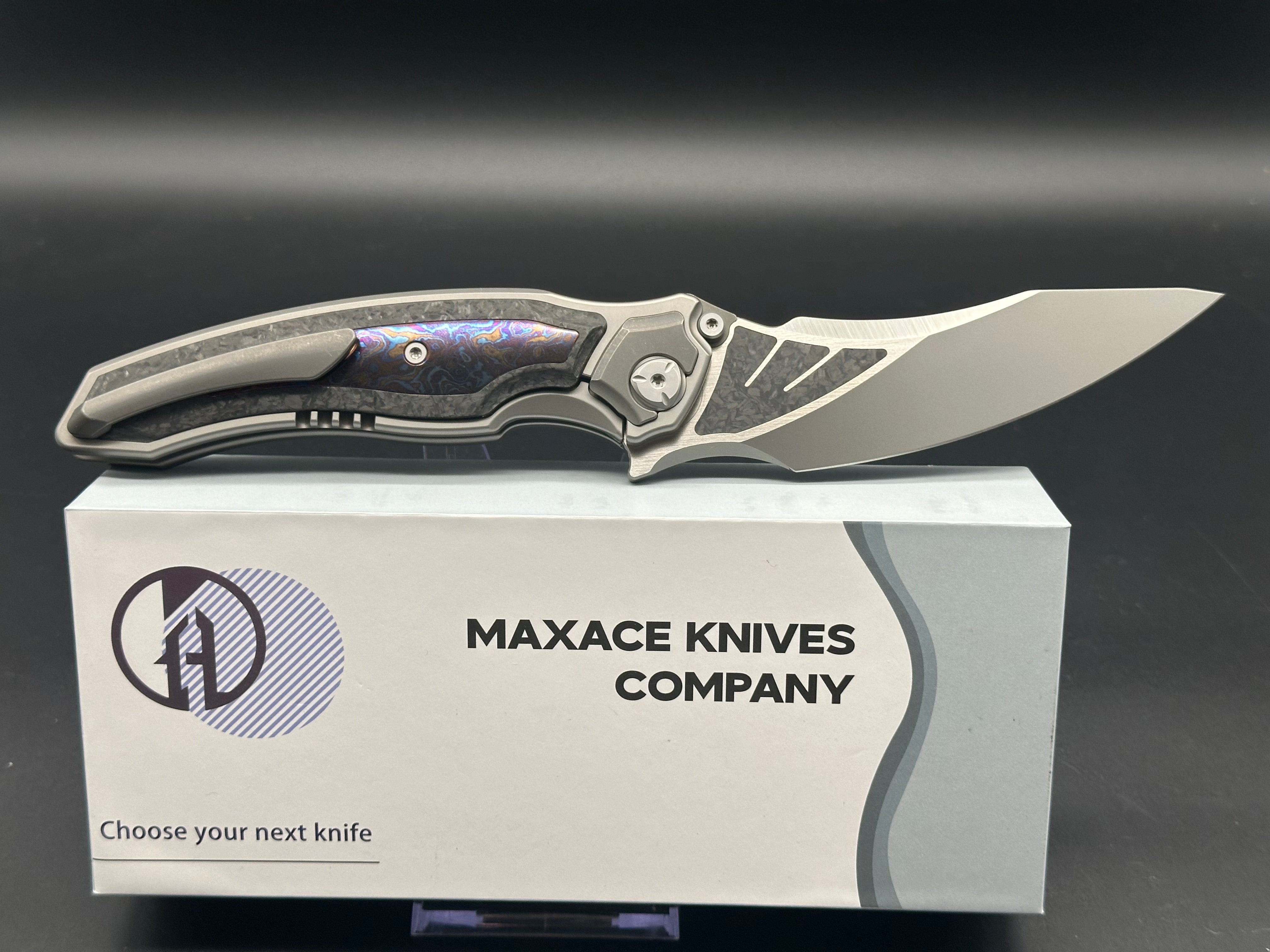 MAXACE XI TITANIUM HANDLE TIMASCUS INLAY CPM- S110V