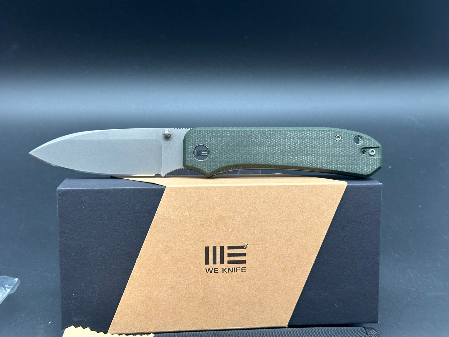 WE Knife Co. Big Banter Liner Lock Knife Green Micarta (3.69" SW 20CV)