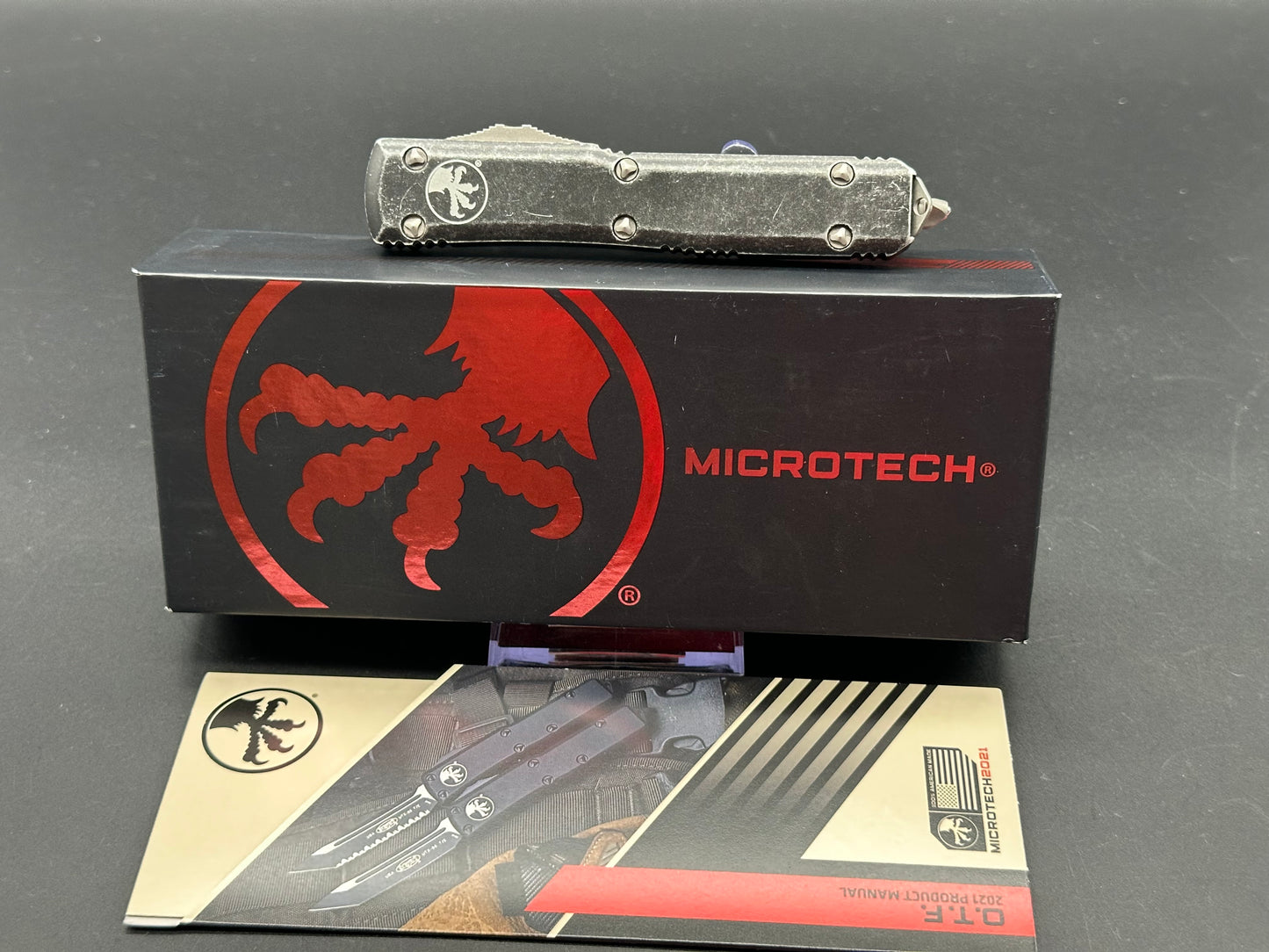 Microtech Ultratech S/E OTF Automatic Knife Distressed Black (3.4" Apocalyptic)