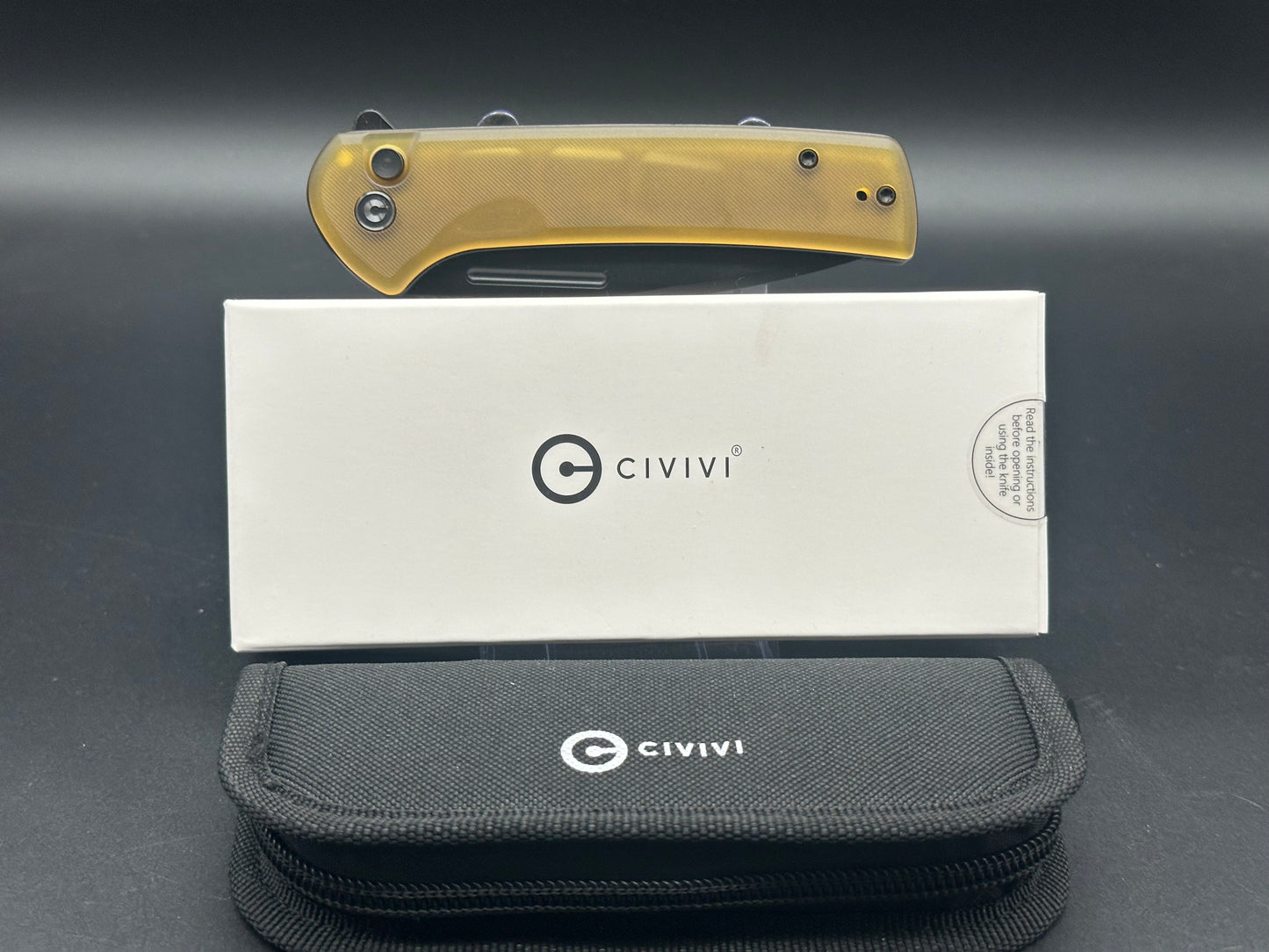 CIVIVI CONSPIRATOR BEAD BLAST ULTEM HANDLE NITRO-V DROP POINT PLAIN EDGE BLACK FINISH C21006-6