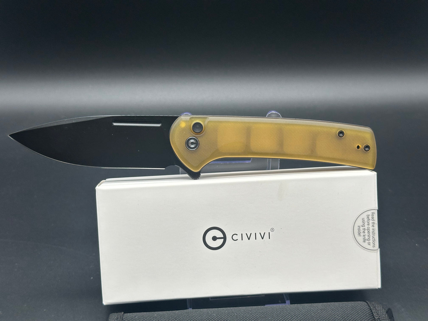 CIVIVI CONSPIRATOR BEAD BLAST ULTEM HANDLE NITRO-V DROP POINT PLAIN EDGE BLACK FINISH C21006-6