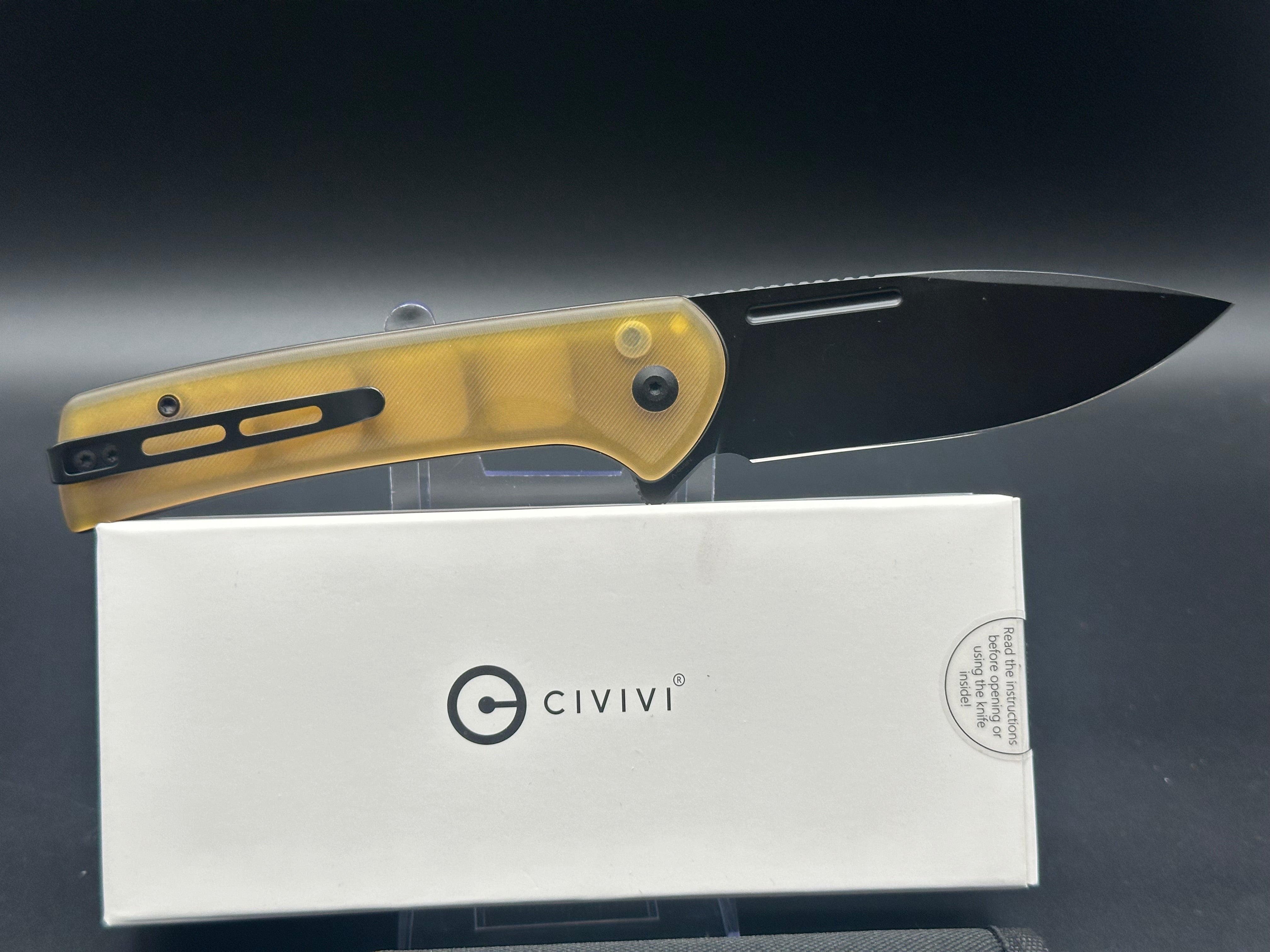 CIVIVI CONSPIRATOR BEAD BLAST ULTEM HANDLE NITRO-V DROP POINT PLAIN EDGE BLACK FINISH C21006-6