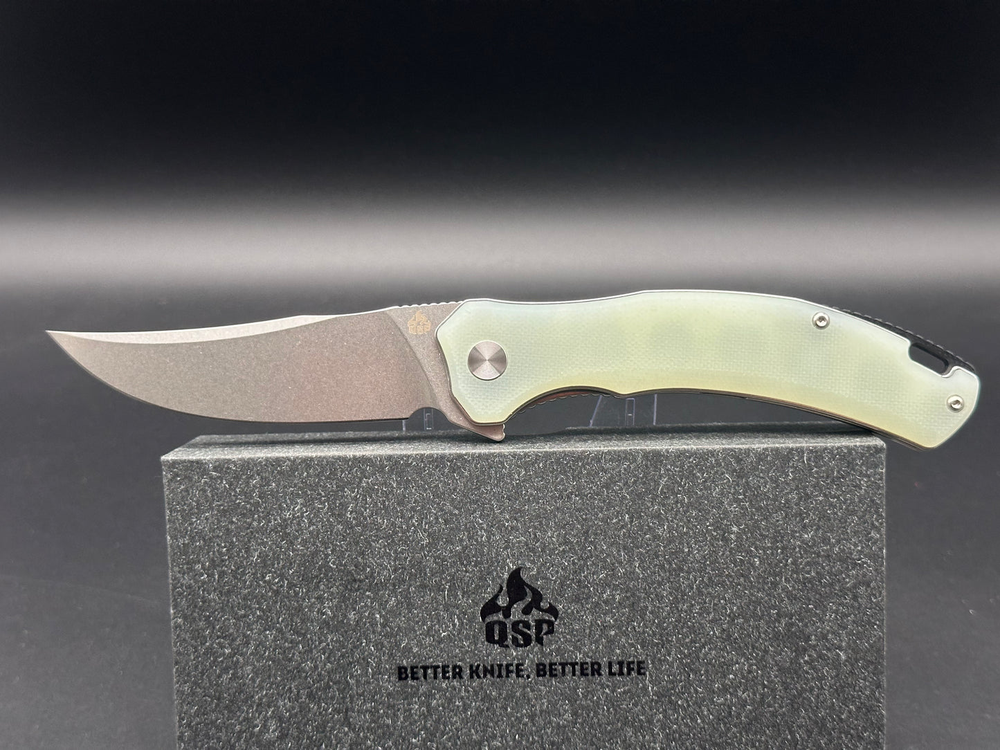 QSP WALRUS LINER LOCK JADE G10 HANDLE D2